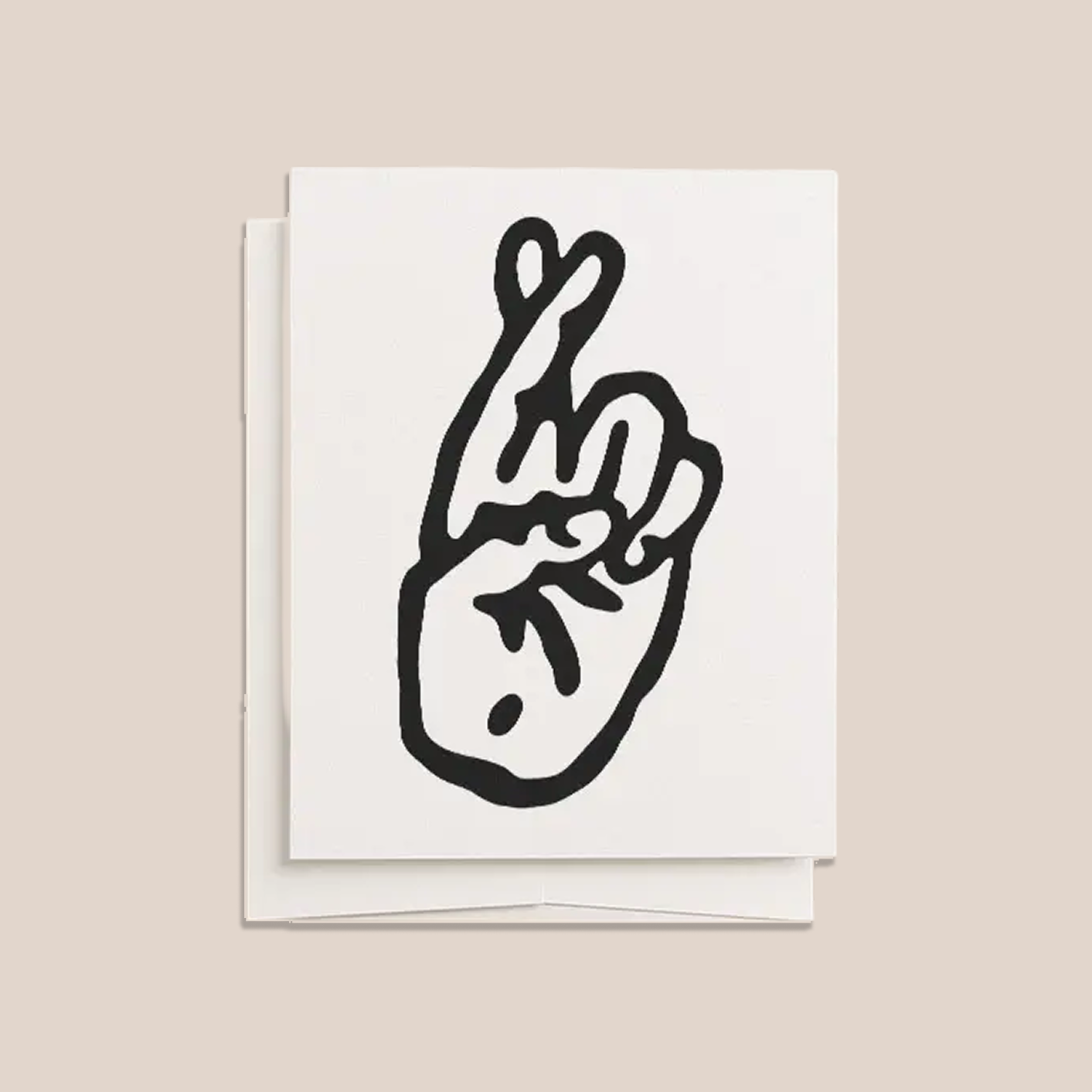 Fingers Crossed (Blank Greeting Card)
