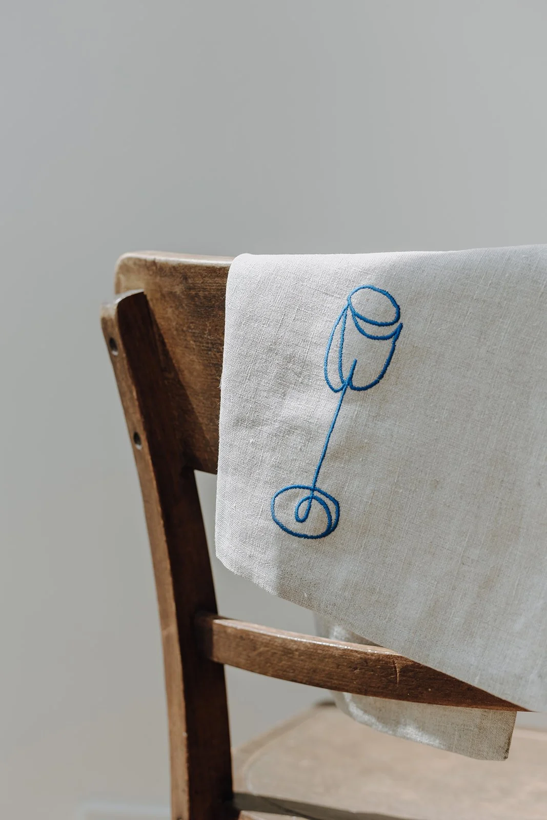 White Wine Embroidered Cloth Napkin