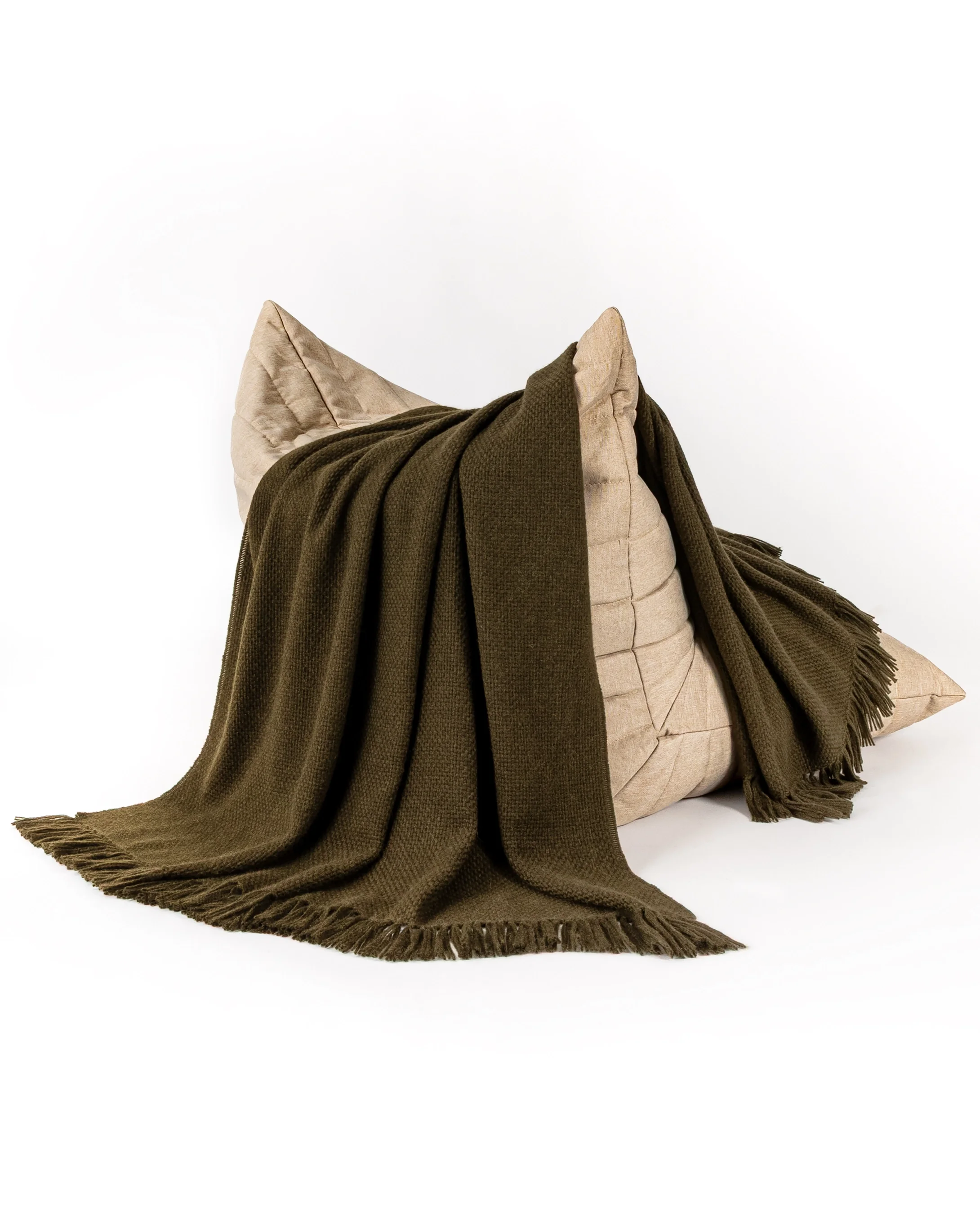 Alpaca Wool Blanket in Olive 4.webp