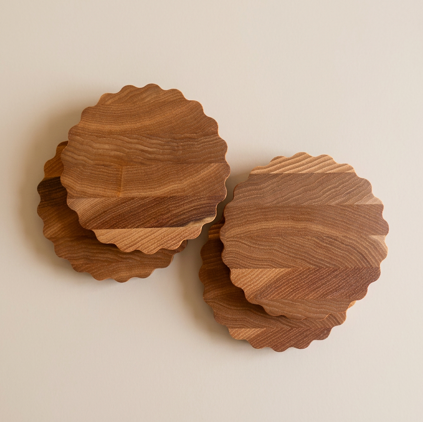 Scalloped Wooden Coasters