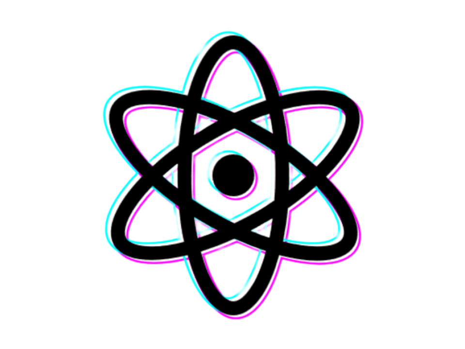 Atom Particle Glitch Effect Illustration