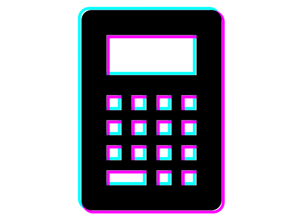 Illustration of a calculator with neon colors
