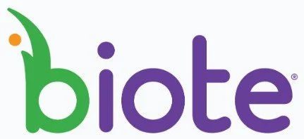 Biote logo in green and purple with a stylized leaf design.