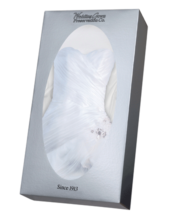 Premium Cleaning &amp; Preservation: $348· Wedding gown cleaning and preservation, including up to 5 complimentary accessories (veil, sash, garter, etc.)· 100-year anti-yellowing guarantee· Museum quality cleaning using 100% organic solvents· Gown is shipped directly to you within 6-12 weeks with a signature required upon delivery· $2000 Declared Value Insurance· Gown is hand-pressed· Silver preservation chest