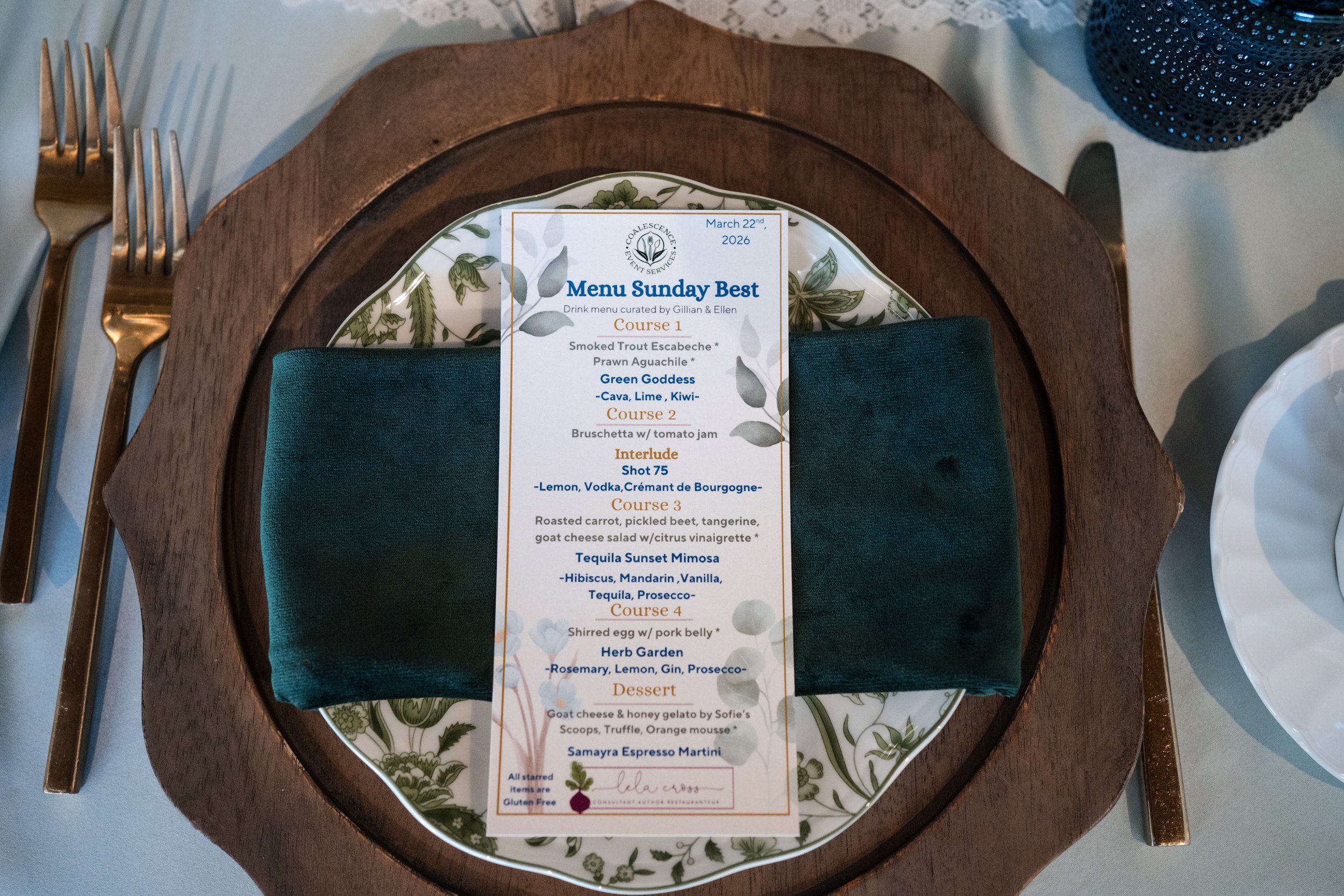 'Sunday Best' Menu by Coalescence- Summer Foerch