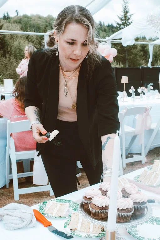 Chloe working hard at the Baby Lo baby shower event.