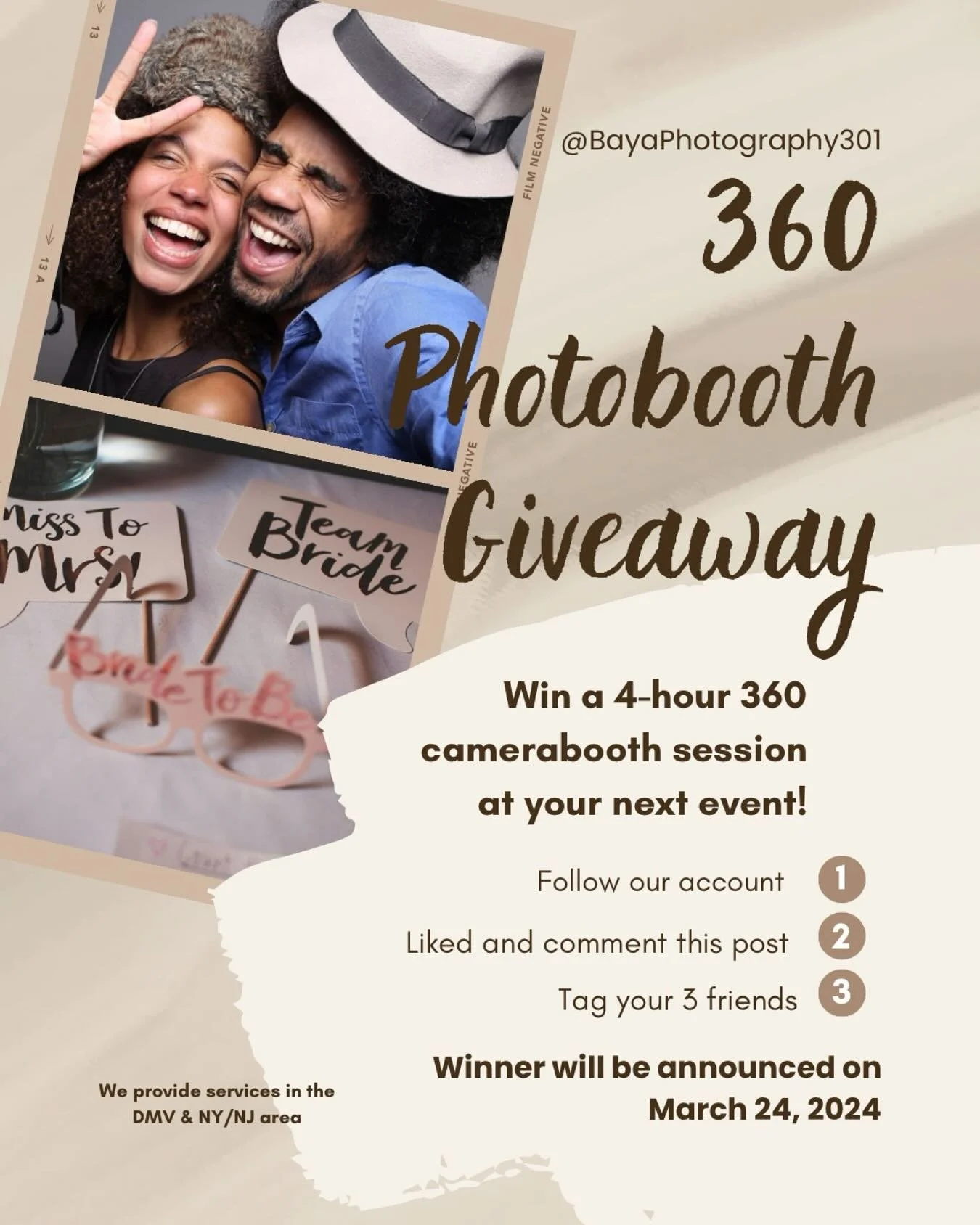 🎉 GIVEAWAY ALERT! 🎉
Want to take your event to the next level? We’re giving away a FREE session (3 winners in total) with our 360 Camera Booth! 🤩📸
✨ Step into the spotlight and capture stunning 360° videos with your friends, family, o