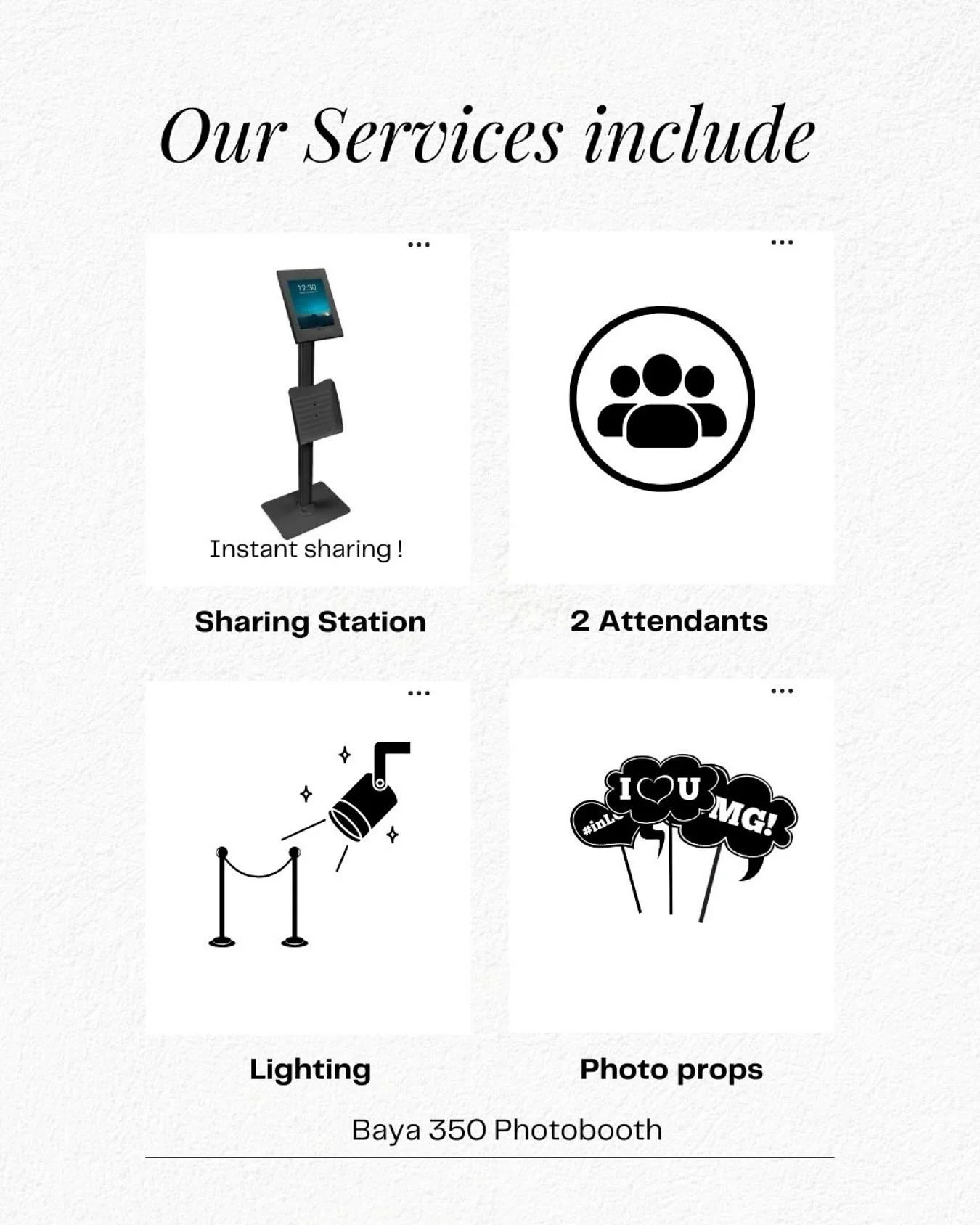 Step into the spotlight and capture every angle ✨📸 
Our 360 Camera booth lets you create memories from every perspective! 
Make your moments unforgettable ✨✨✨
✅ Total logistical delivery, setup and takedown 
✅ Unlimited high quality videos with a
