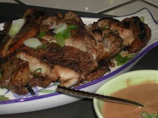 Korean BBQ Pork with Peanut Satay Sauce.