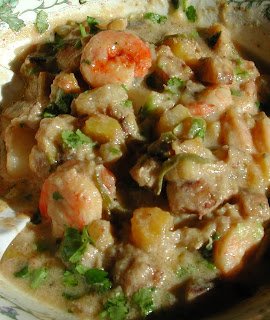 Mixed Veg. and Shrimps in Coconut sauce (check this recipe)