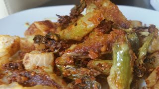 Oven Fried Gailan Stalk with Sauteed White Radish
