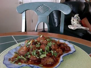 Vegetarian Manchurian( Indian-Chinese) dish.
