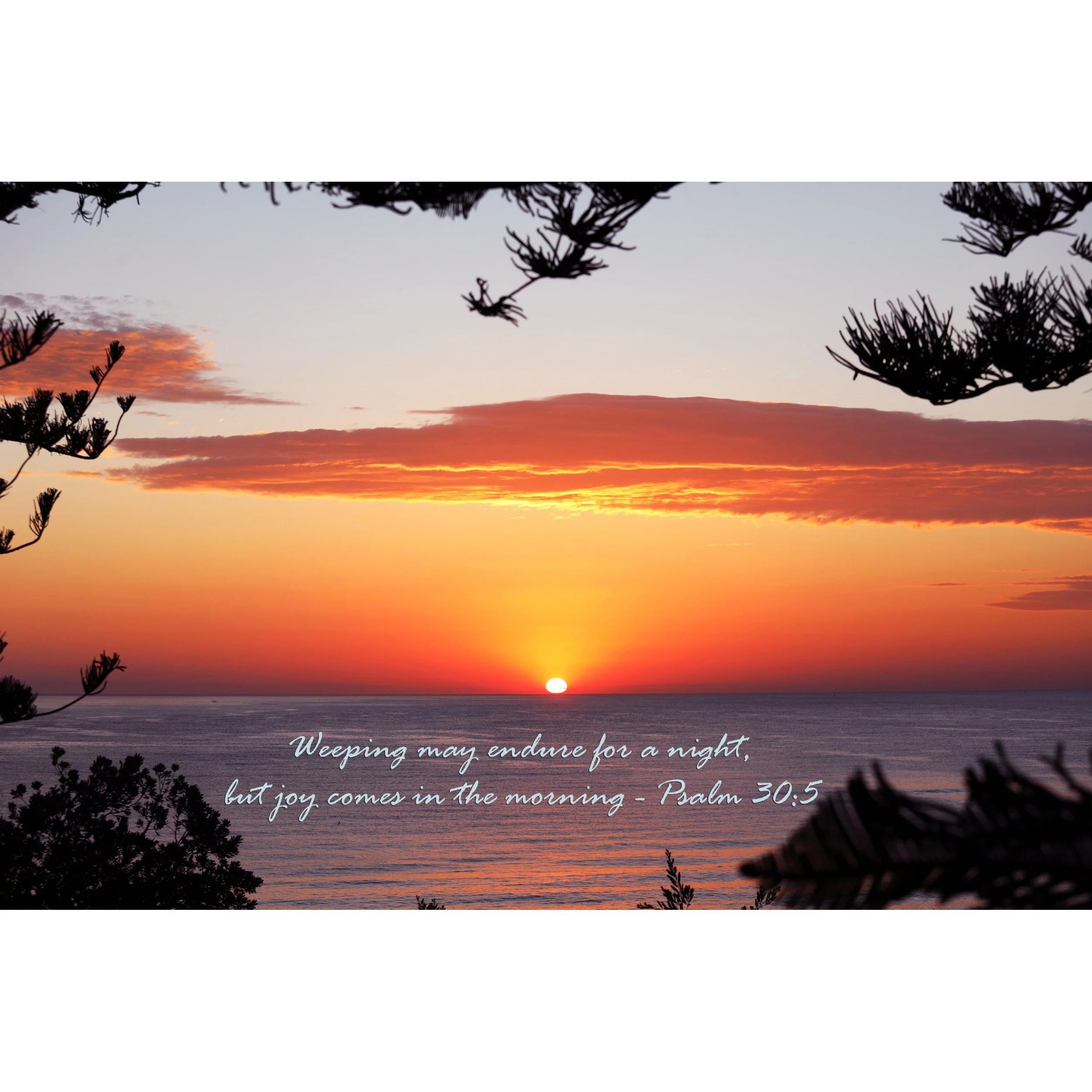 Psalm 30:5 Joy Comes In The Morning Print