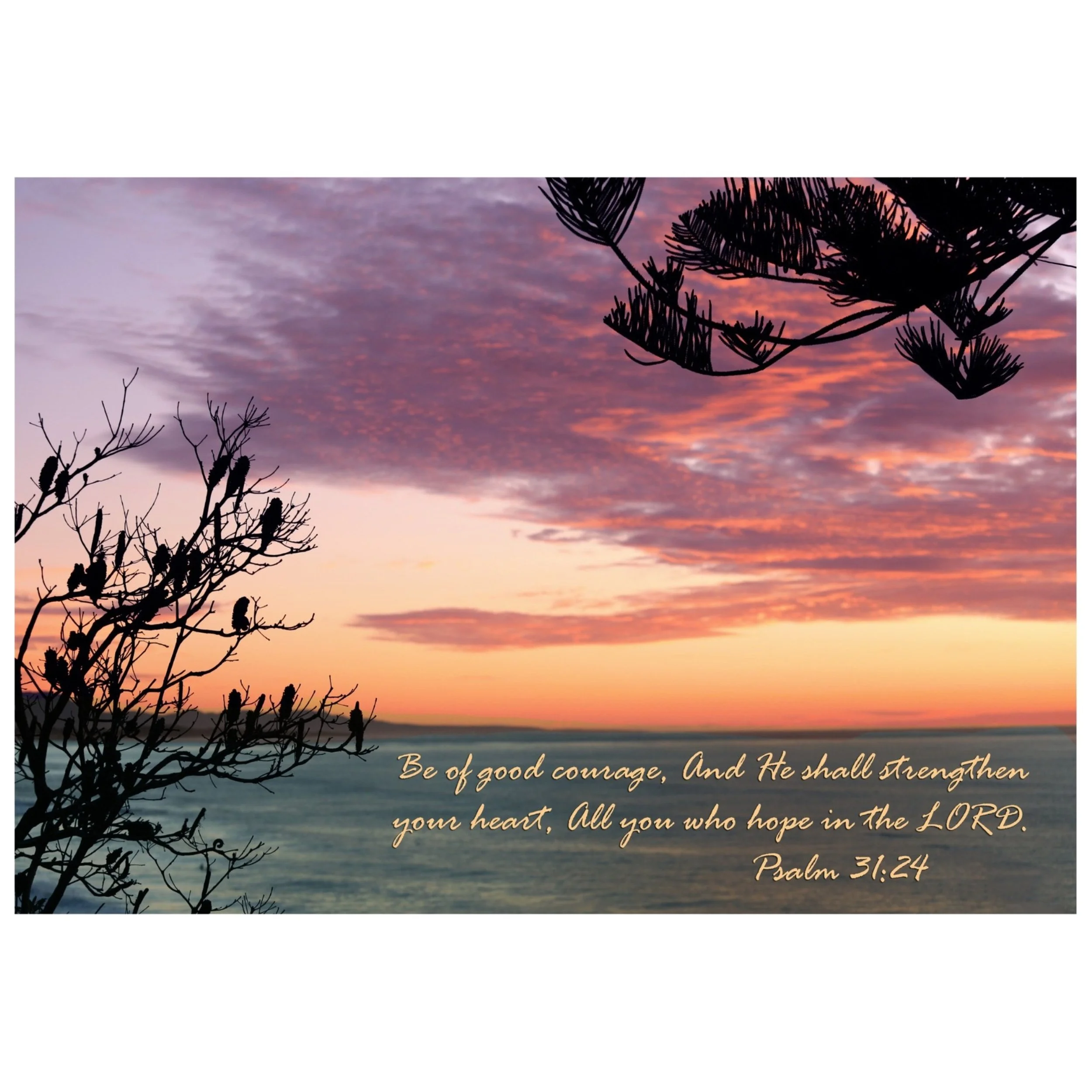 Psalm 31:24  Hope In The Lord Matted Print