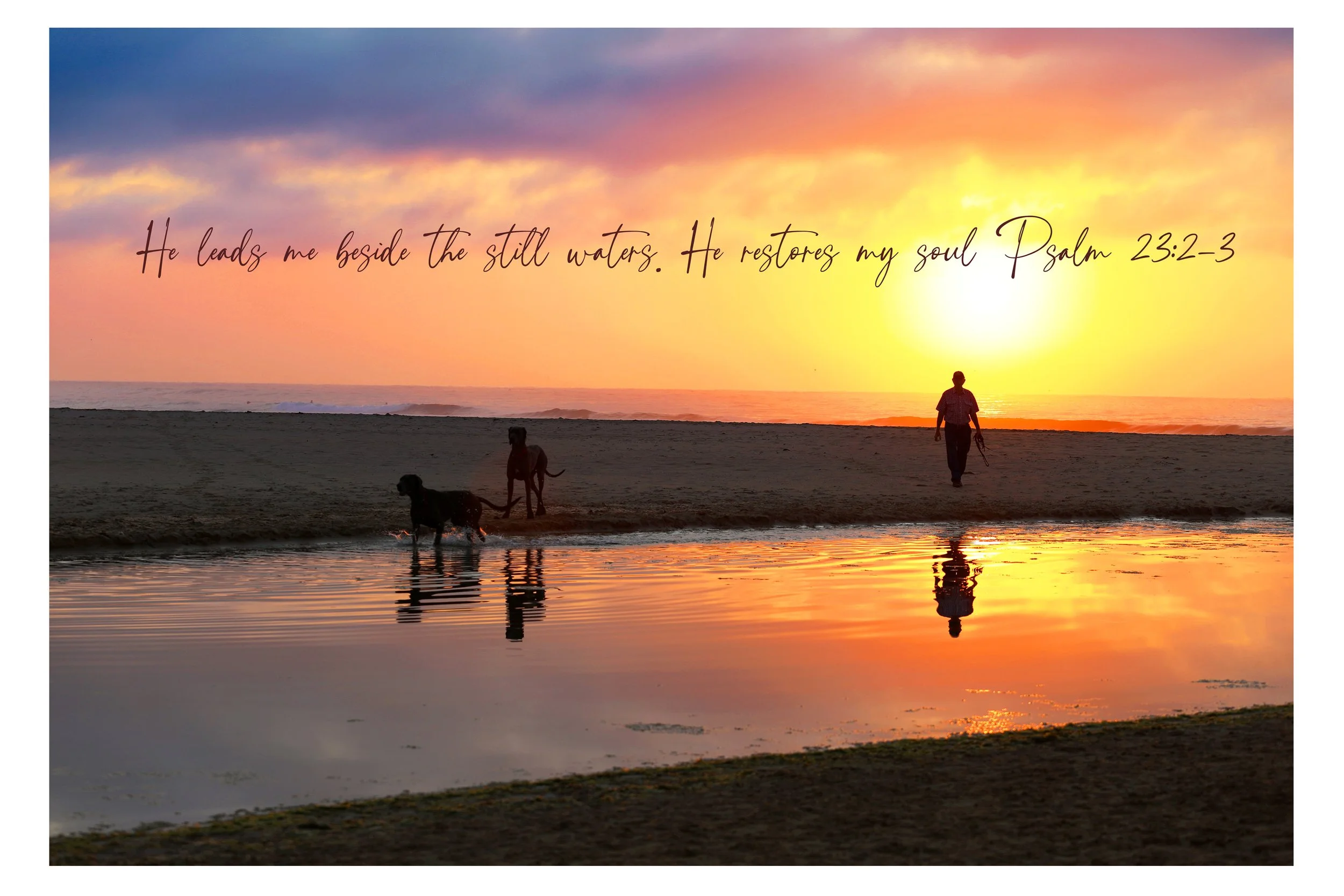 Psalm 23:2-3 Still Waters Print