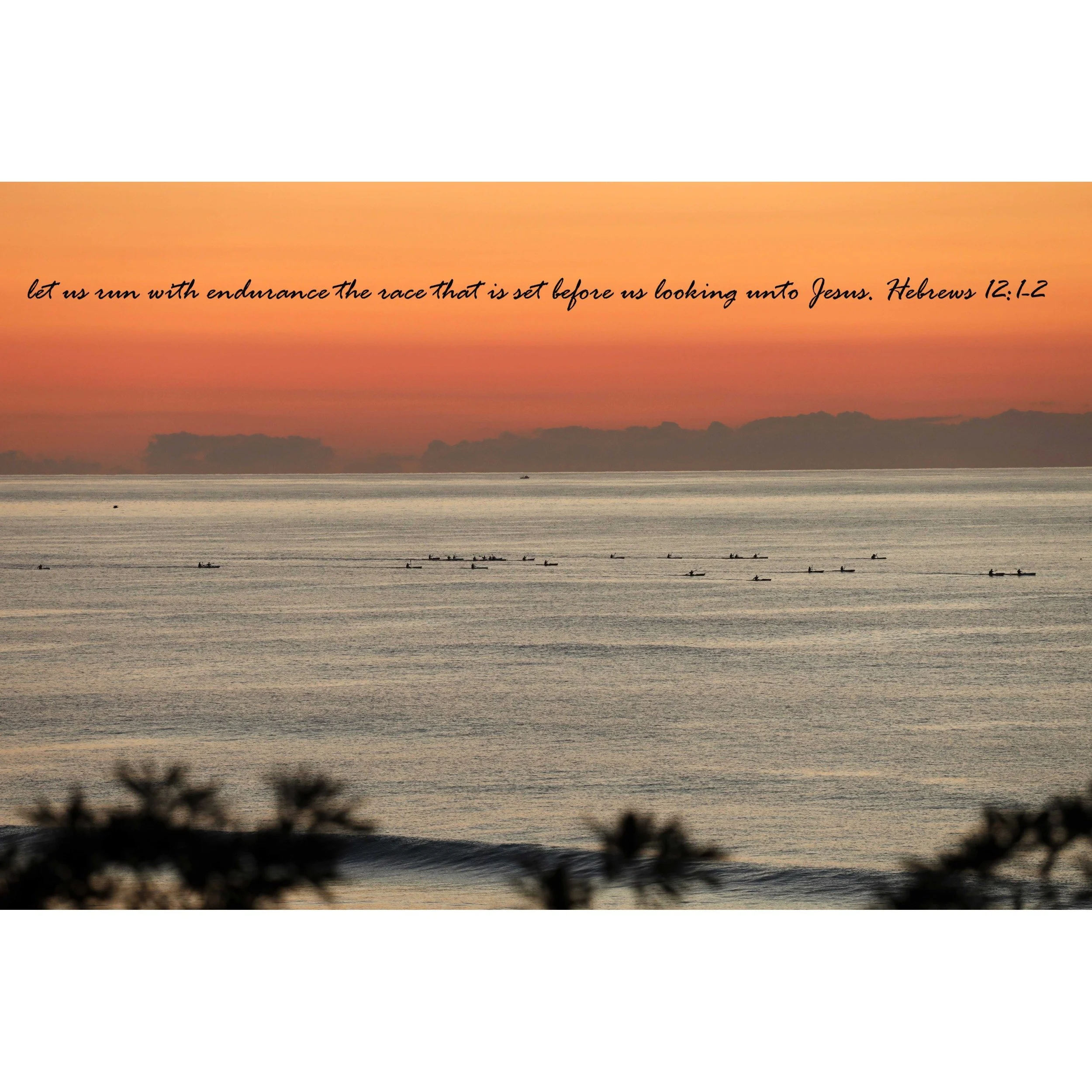 Hebrews 12:1-2 The Race Matted Print