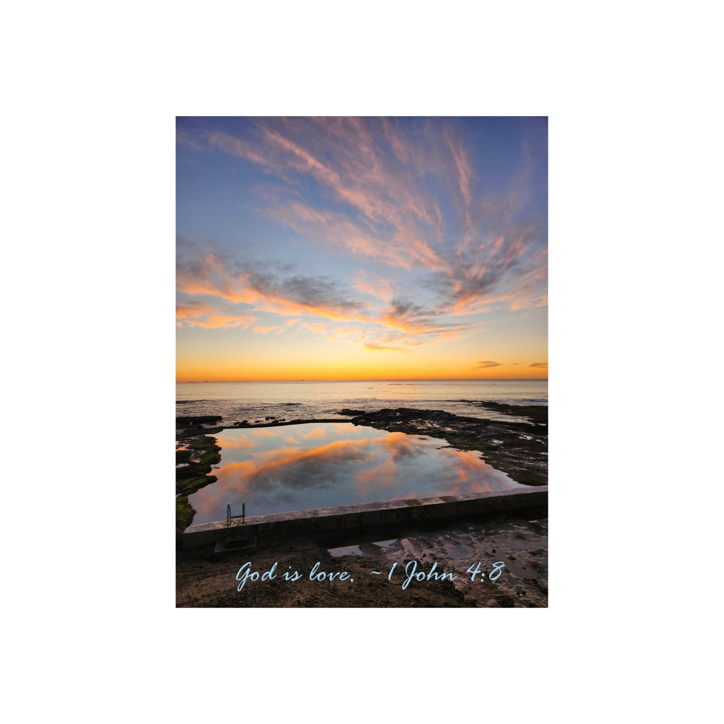 1 John 4:8 God Is Love Matted Print