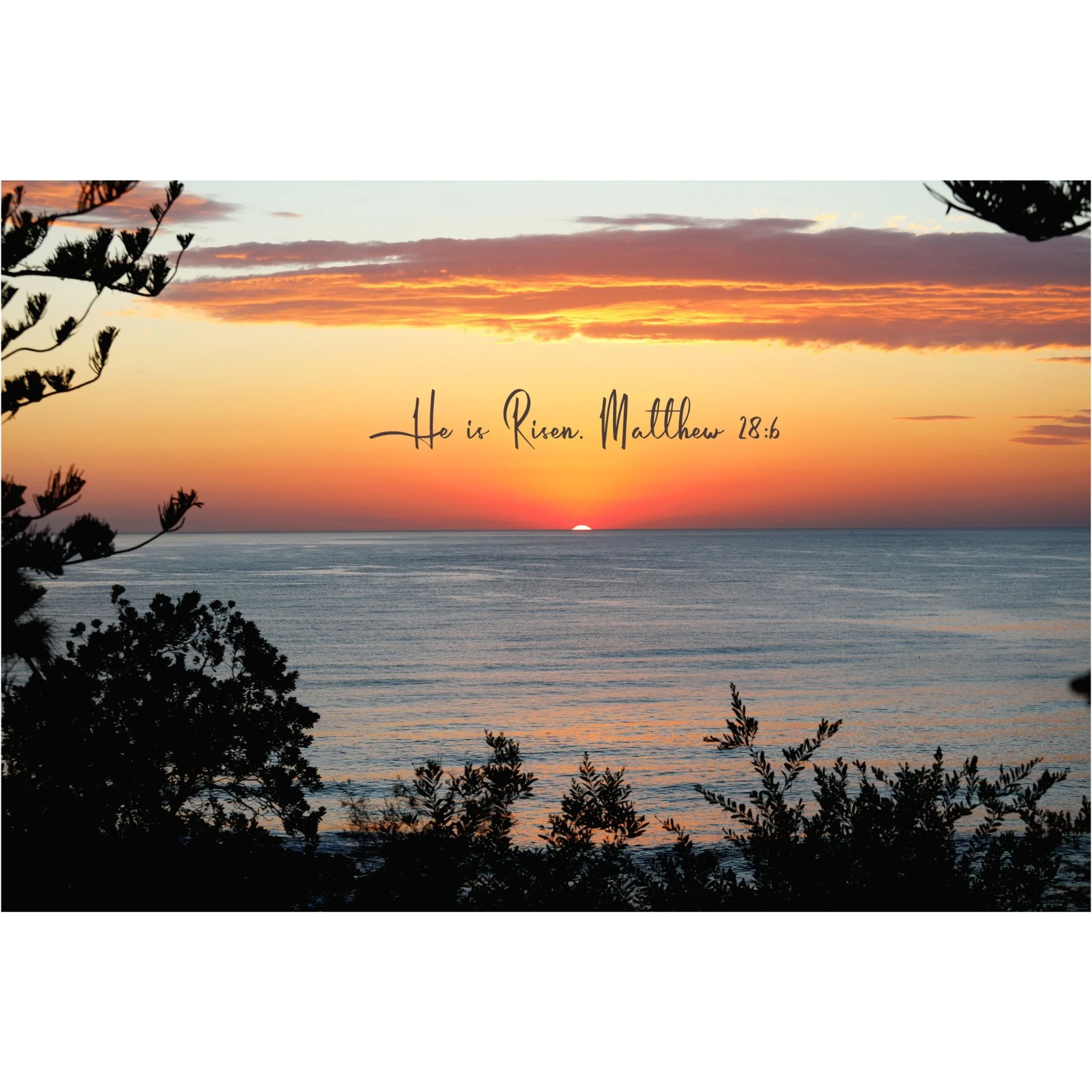 Matthew 28:6 He Is Risen Matted Print