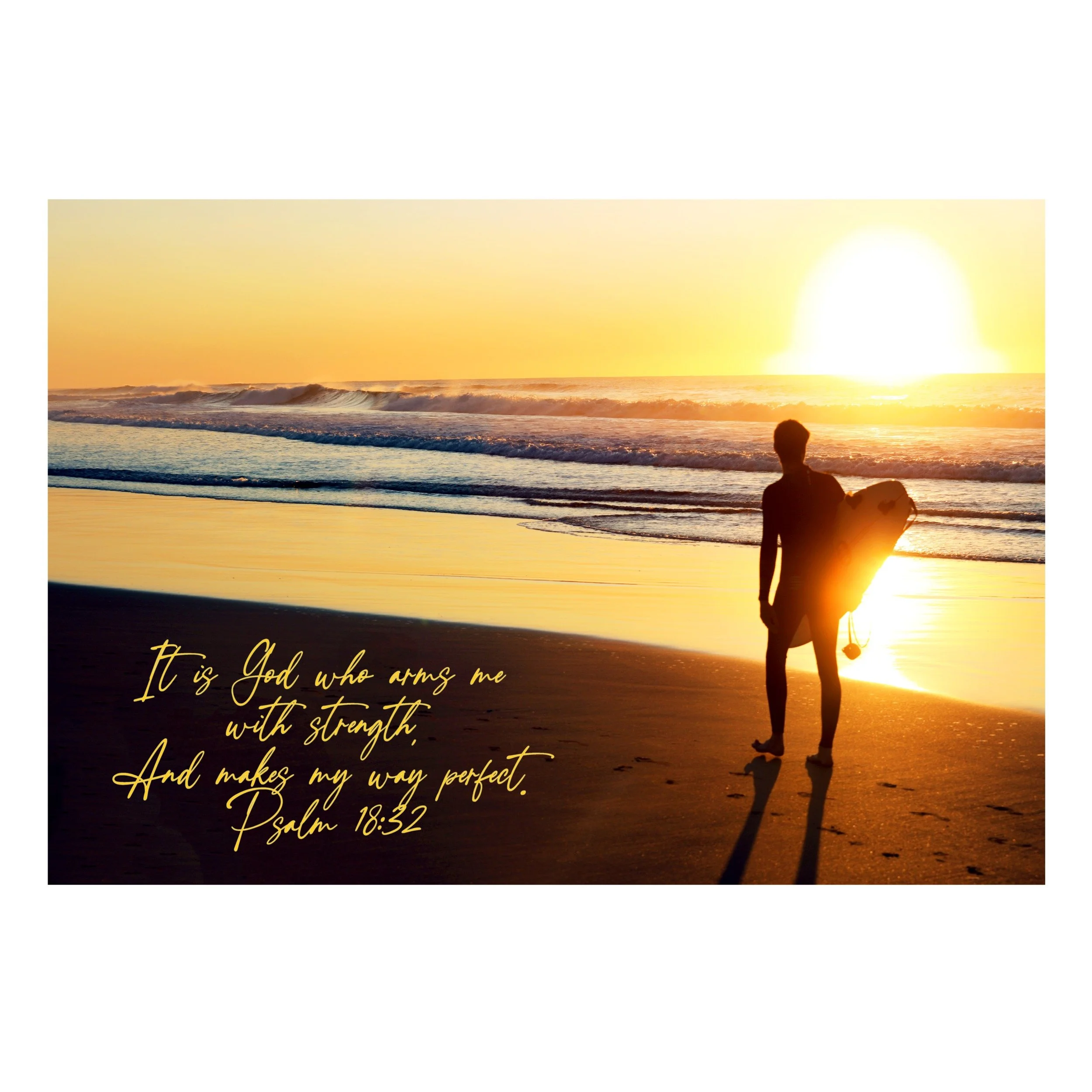 Psalm 182:32 God Arms Me Matted Print