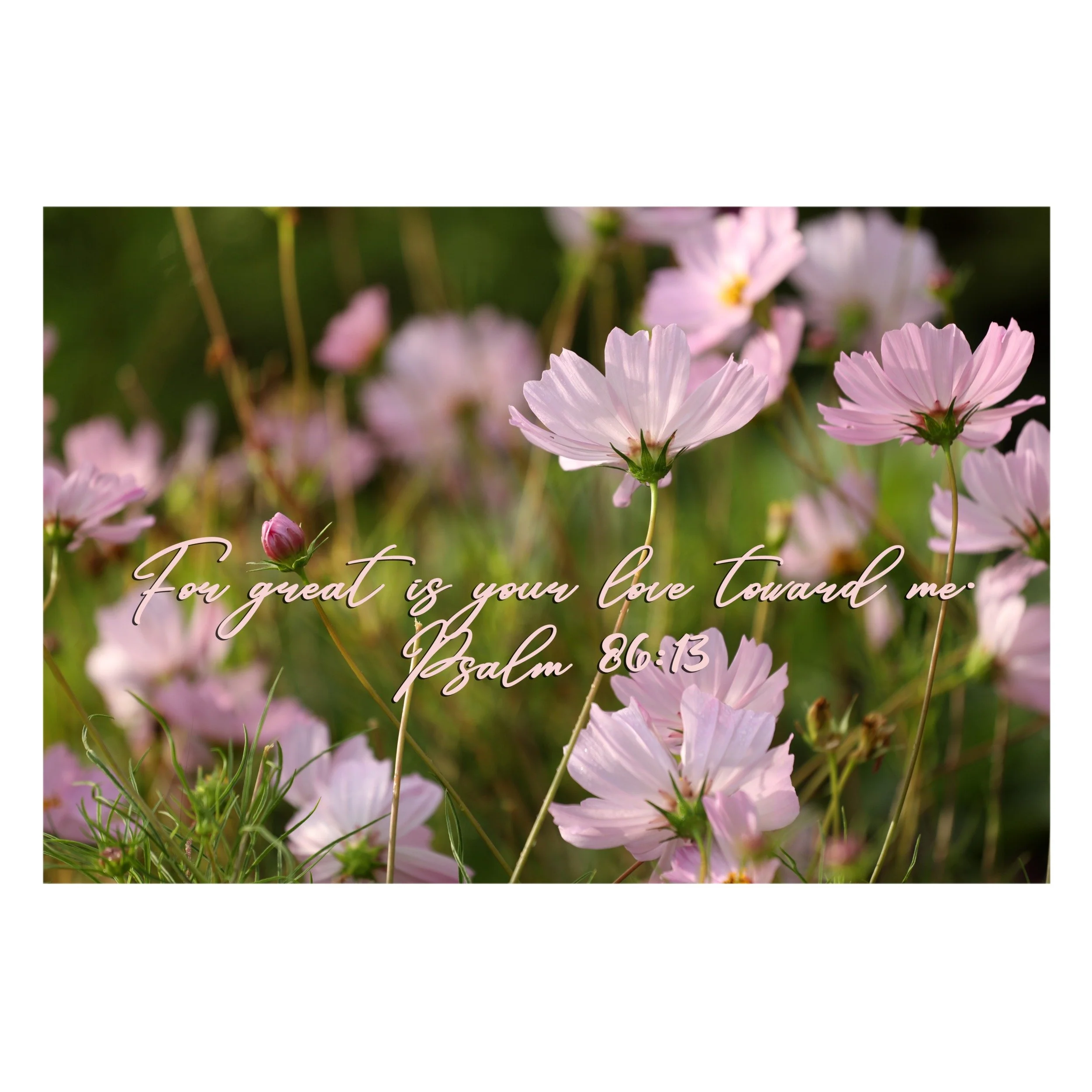 Psalm 86:13 Great Is Your Love Matted Print