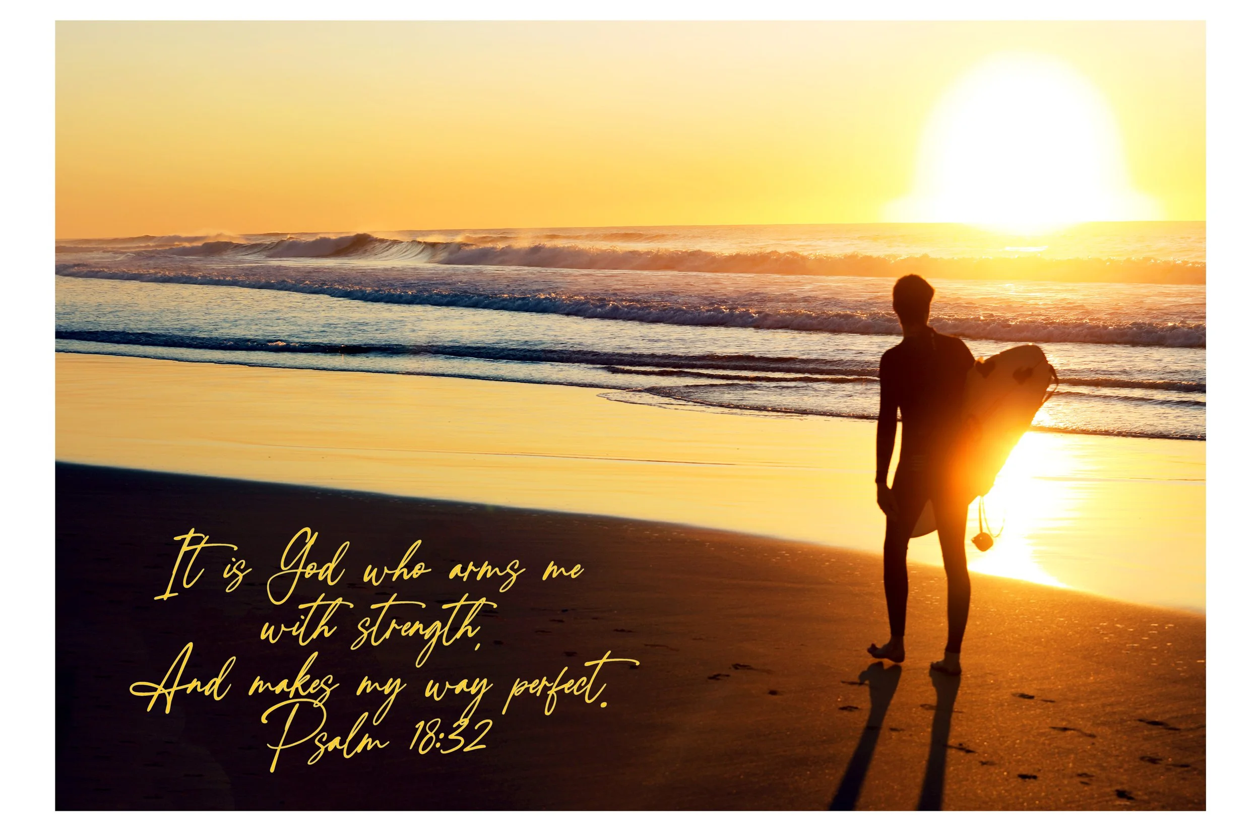 Psalm 182:32 God Arms Me Print
