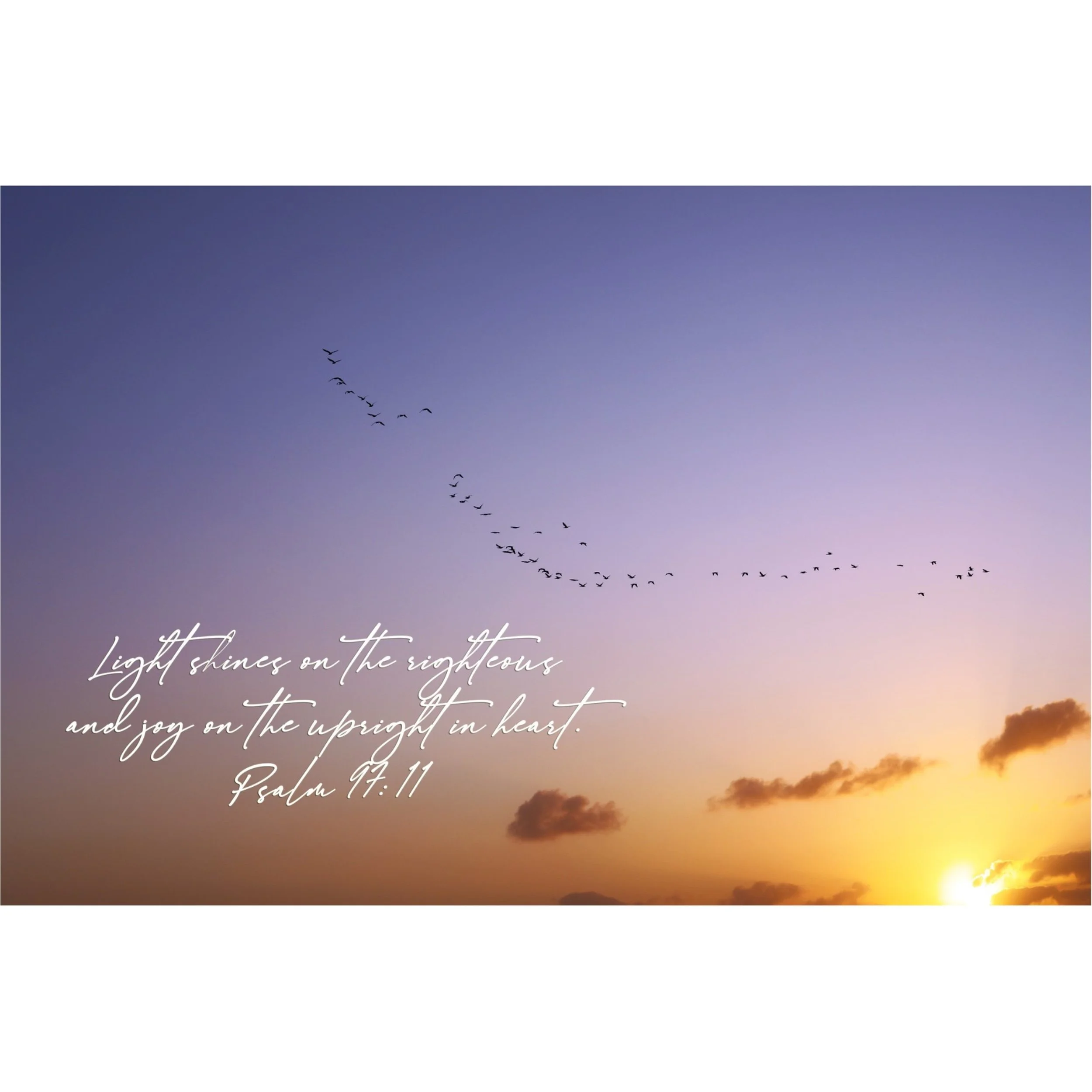 Psalm 97:11 Upright In Heart Matted Print