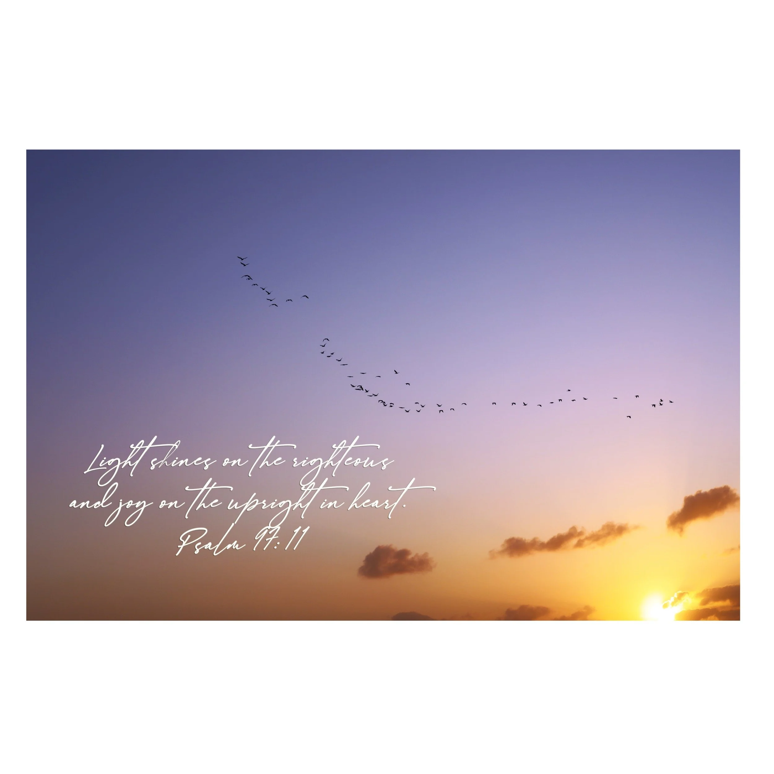 Psalm 97:11 Upright In Heart Matted Print