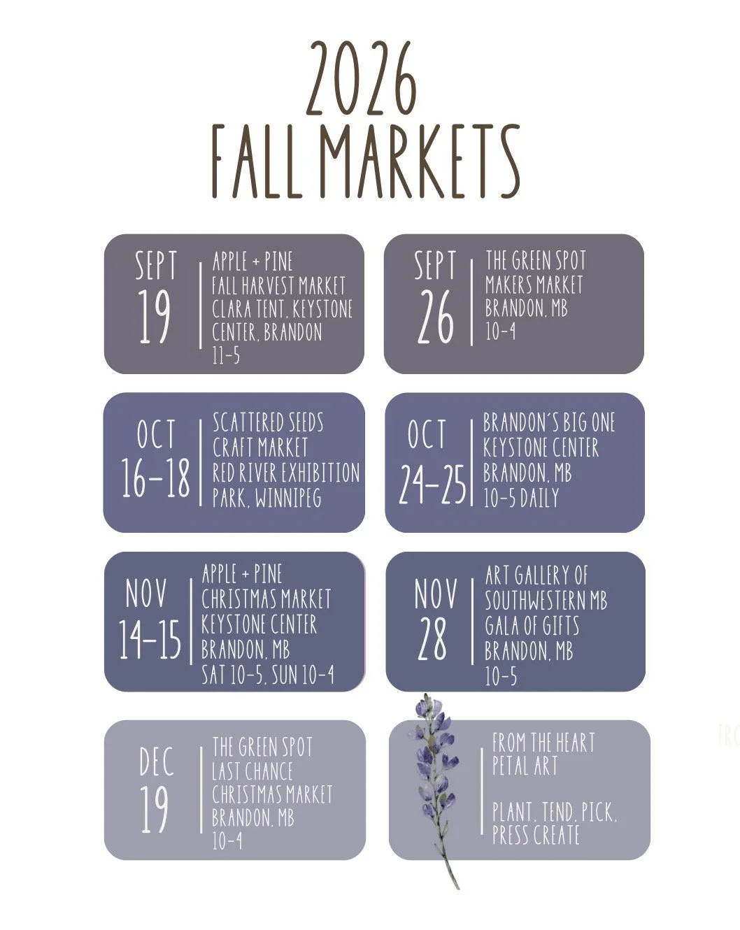 Fall Markets 2026