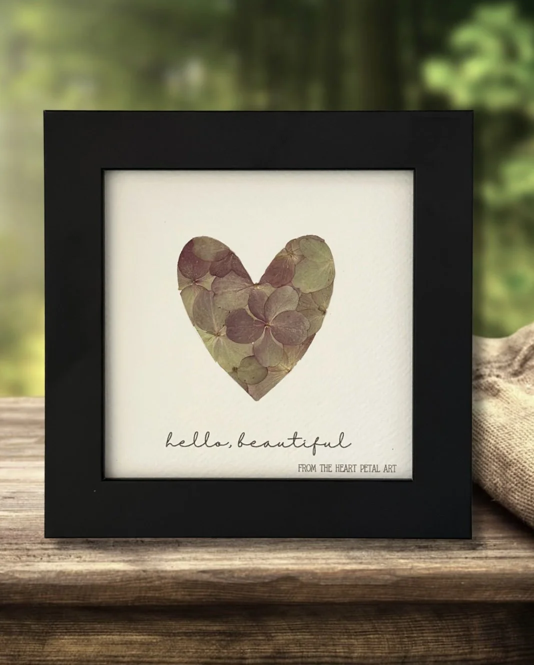 5x5 Hydrangea Heart - Ready to Ship