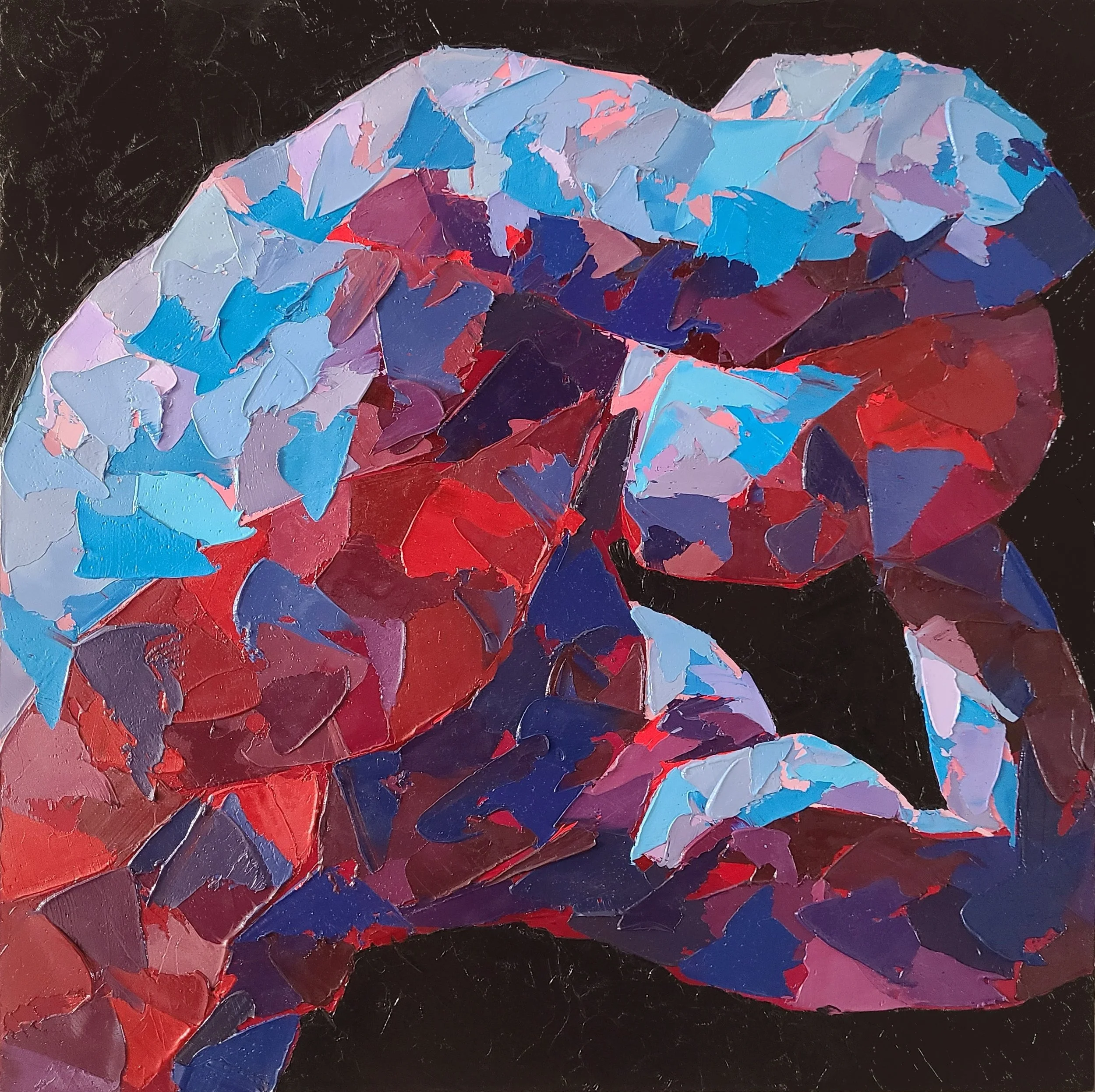 Untitled (2025) Oil on panel, 16"x16"x7/8" 