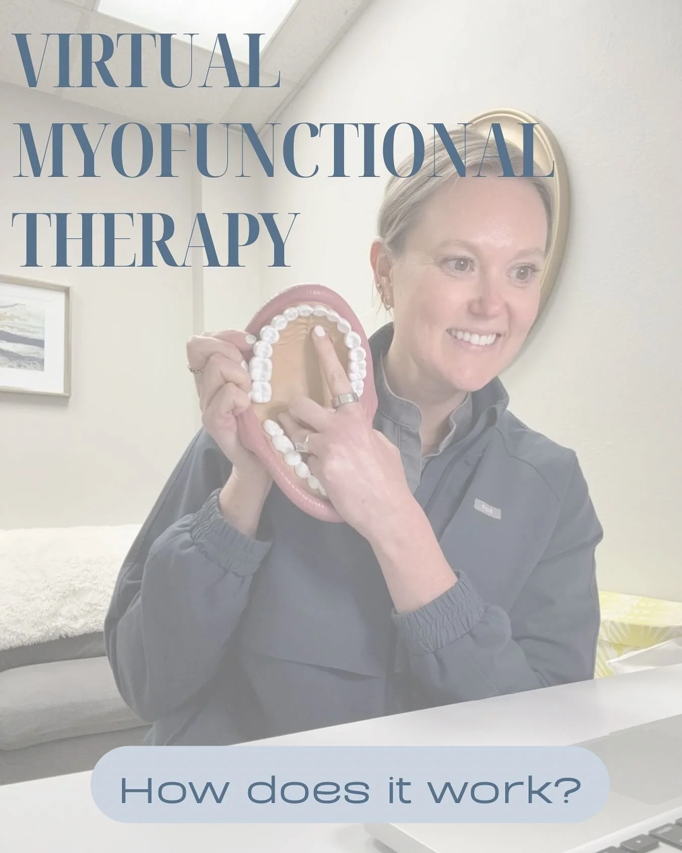 I&rsquo;ve been getting this question a lot lately:
What does virtual myofunctional therapy actually look like?
It&rsquo;s easier than you might think&hellip;

For a virtual session, you meet with your therapist online (just like a Zoom call.) All yo