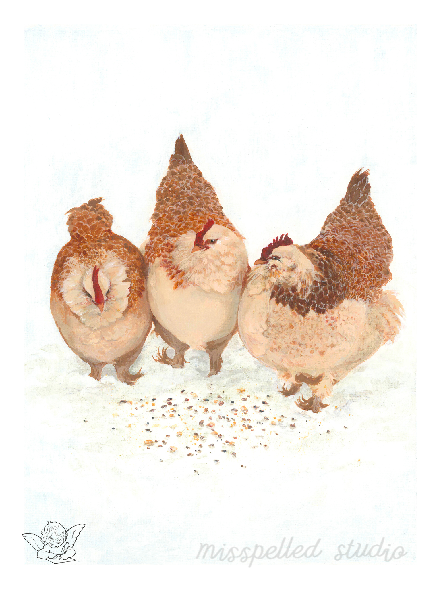 Three French Hens: Crèvecœur, 2024
Acrylic on canvas