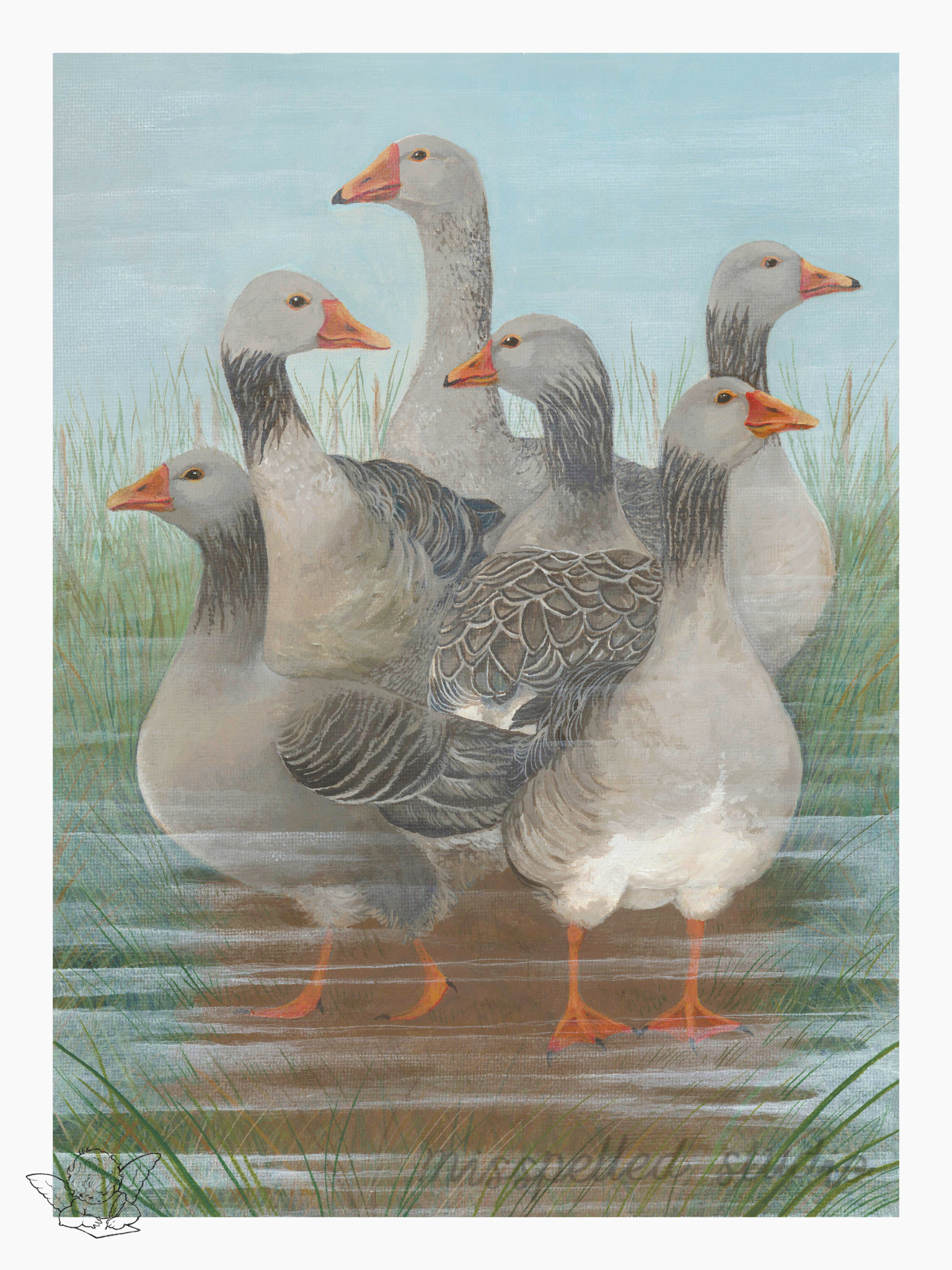 Six Geese-a-Laying: Greylag Goose, 2024
Acrylic on canvas