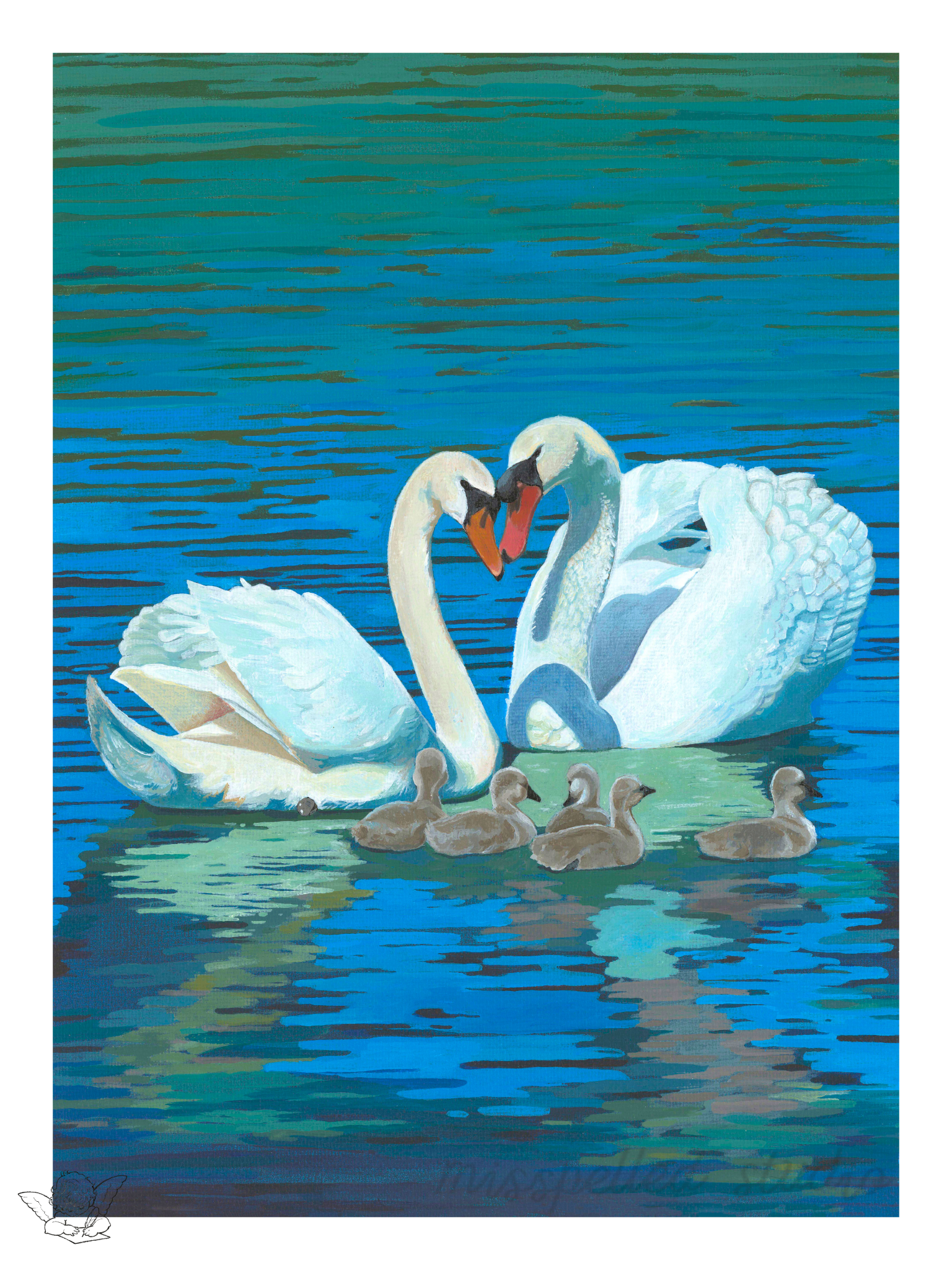 Seven Swans-a-Swimming: Mute Swan, 2024
Acrylic on canvas