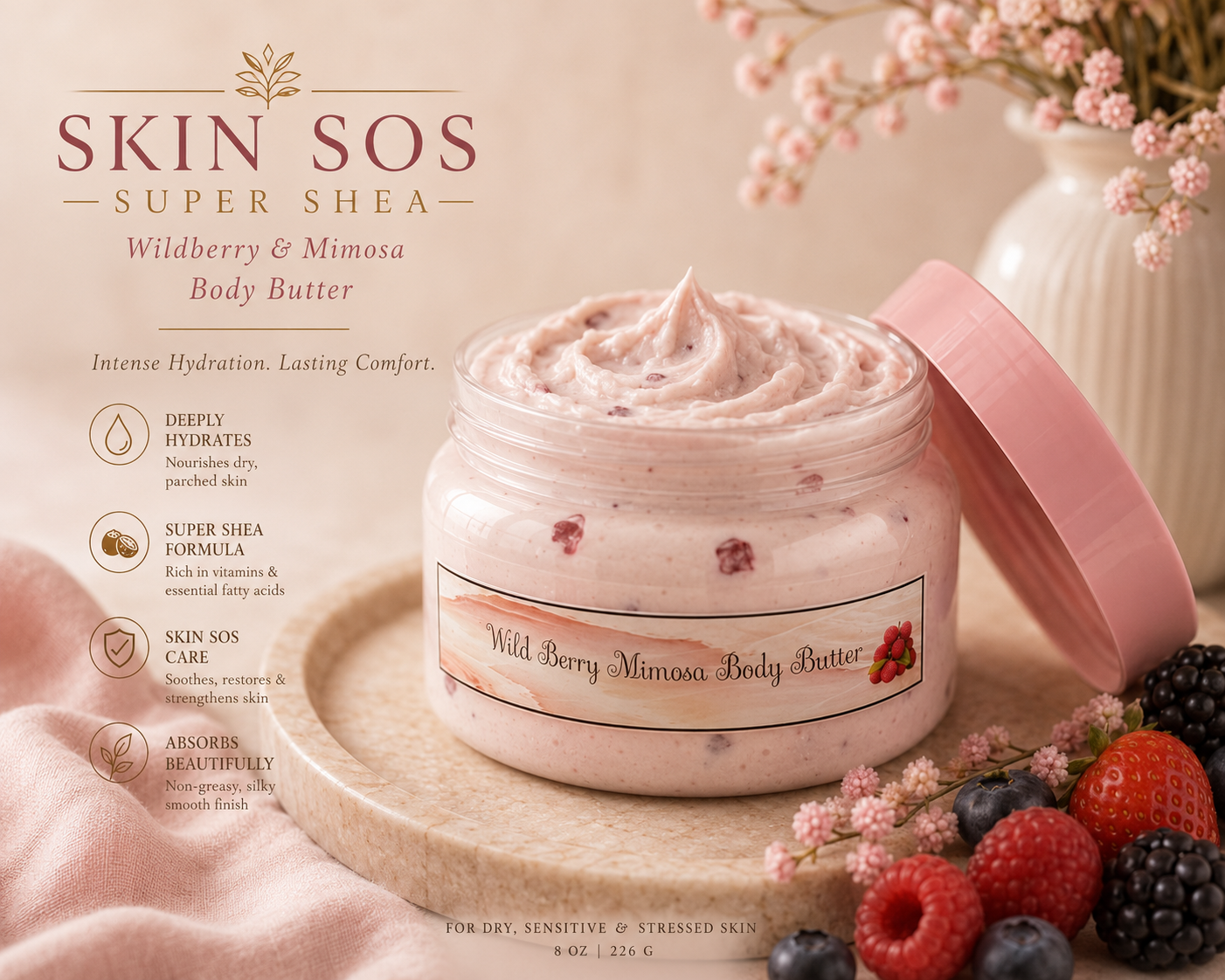 Skin S.O.S. Super Shea Berry & Mimosa Body Butter