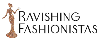 Logo featuring a stylized woman in a dress with the text 'RAVISHING FASHIONISTAS'