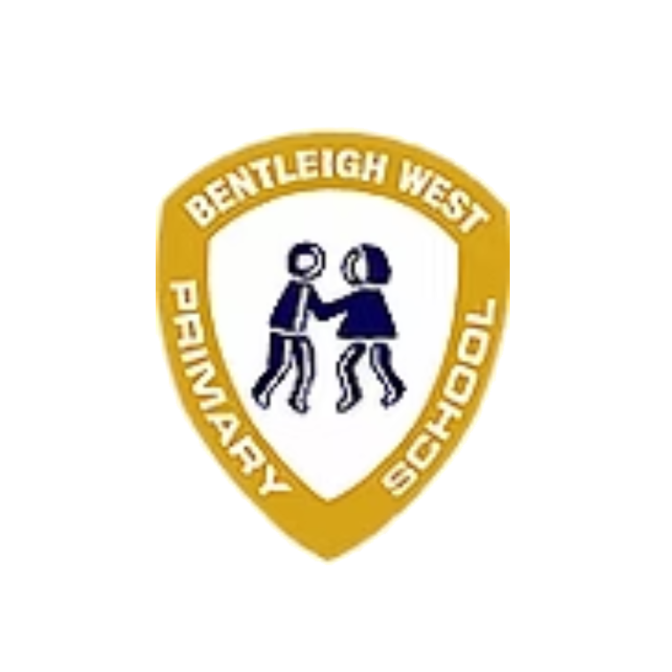 Bentleigh West Primary School logo with two children shaking hands inside a shield.