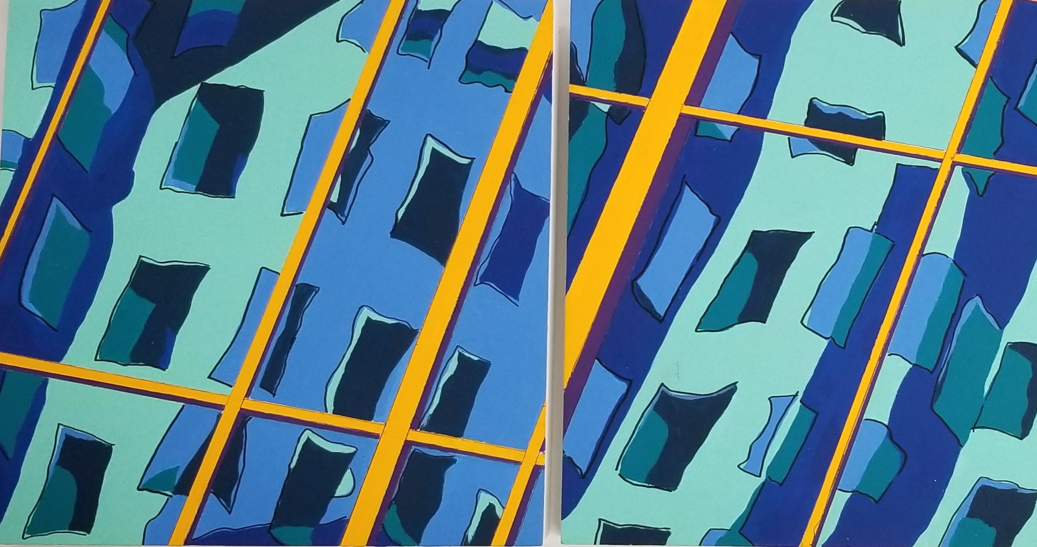 Blue Harmony Diptych