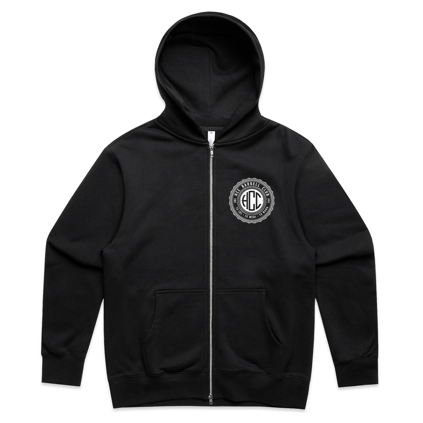 HCC Barbell Club Heavy Zip Hoodie 2026 (Front) - Black.png