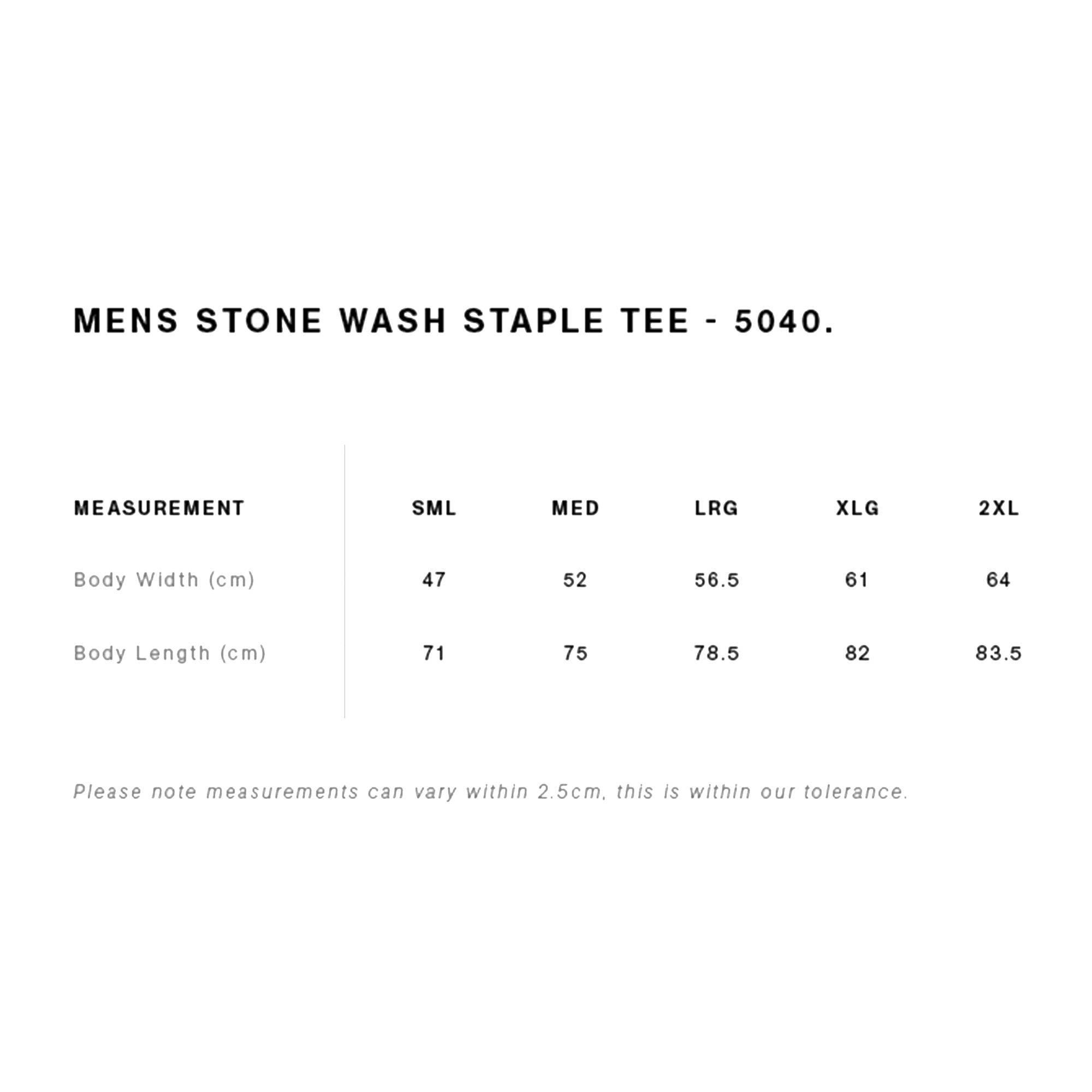 Mens Stone Wash Staple Tee Size Guide Image.png