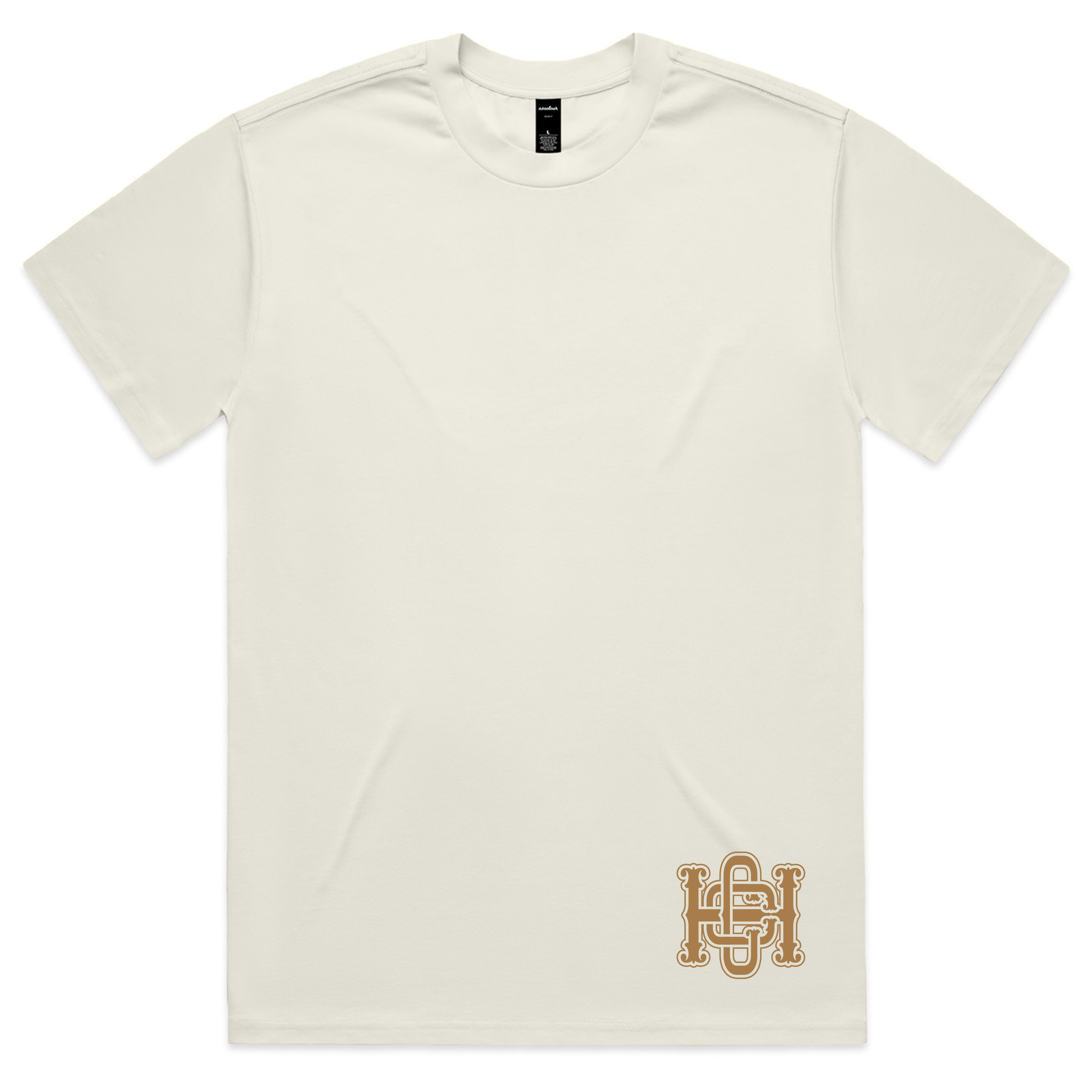Bold Design Heavy Faded Tee - Front (Cream & Brown).png