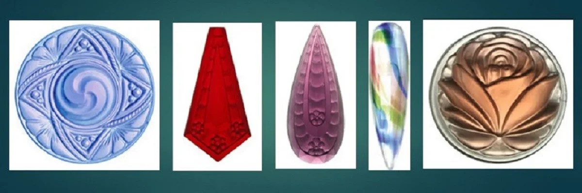 selection of antique jewels used on stained glass