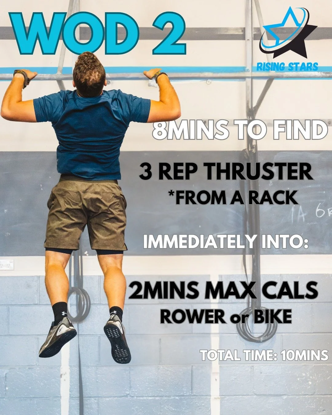 🔥 RISING STARS WOD 2 &ndash; LET&rsquo;S TURN UP THE HEAT! 🔥

After a fun WoD 1, we are turning up the heat for WoD 2. 

Don't forget your score is a combined rank from Part 1 (Heaviest Thruster) and Part 2 (Most Cals). The athlete with the lowest 