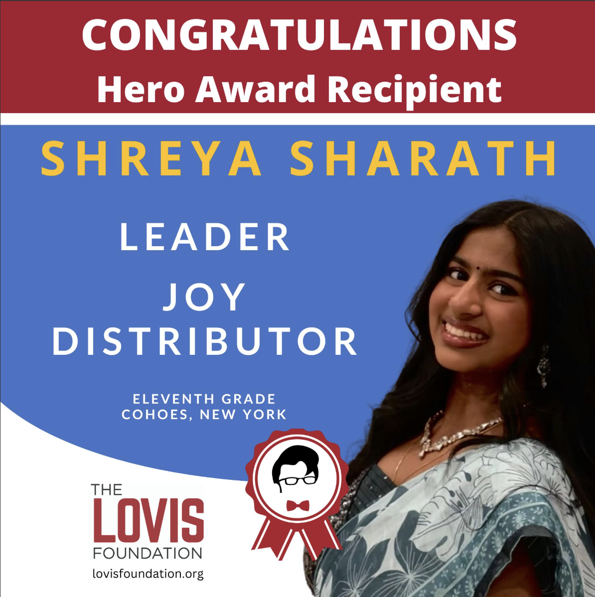 Lovis Foundation Hero Recipient Award