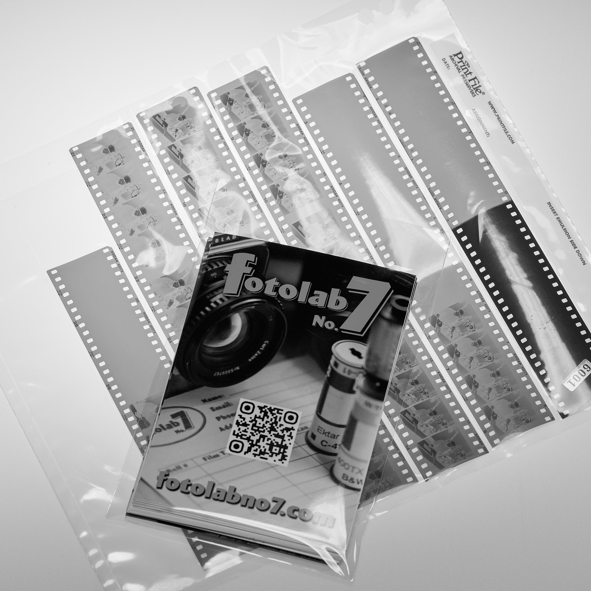 35mm B&W Negative Processing, 4x6 Minilab prints, Raw & TIFF Download, and Binder Page