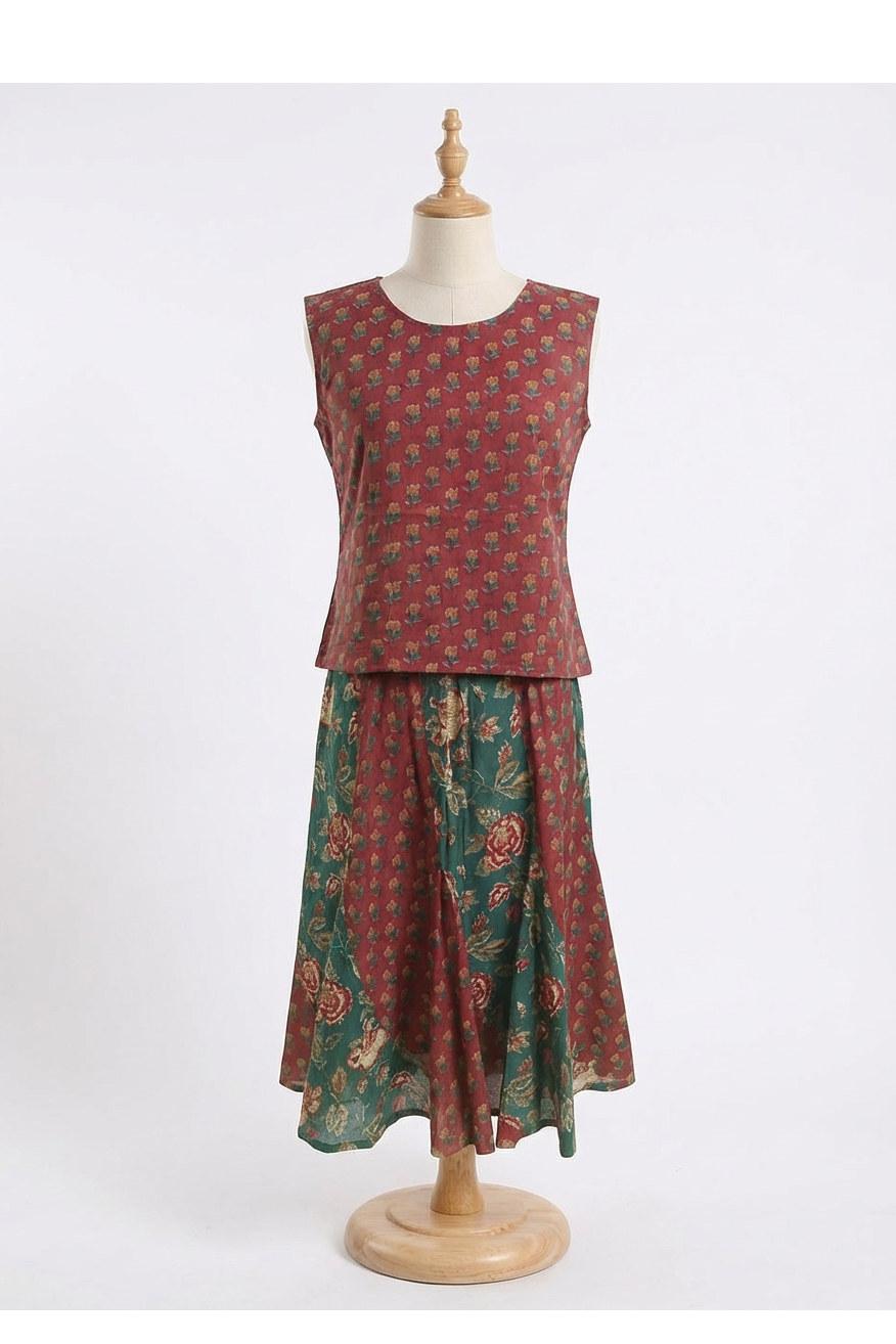 Vintage Skirt/ Boxy Top Set