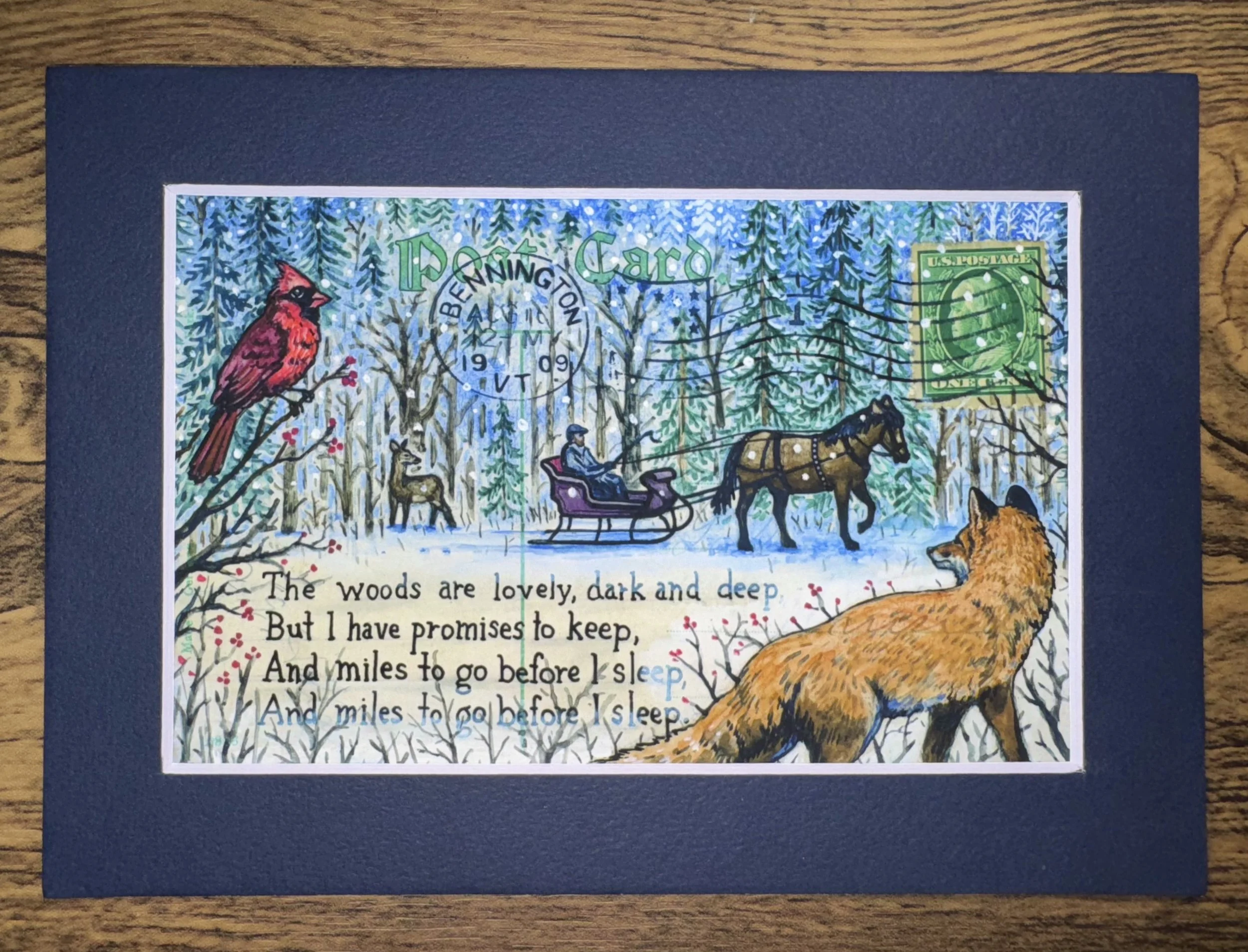 Stopping by Woods Postcard