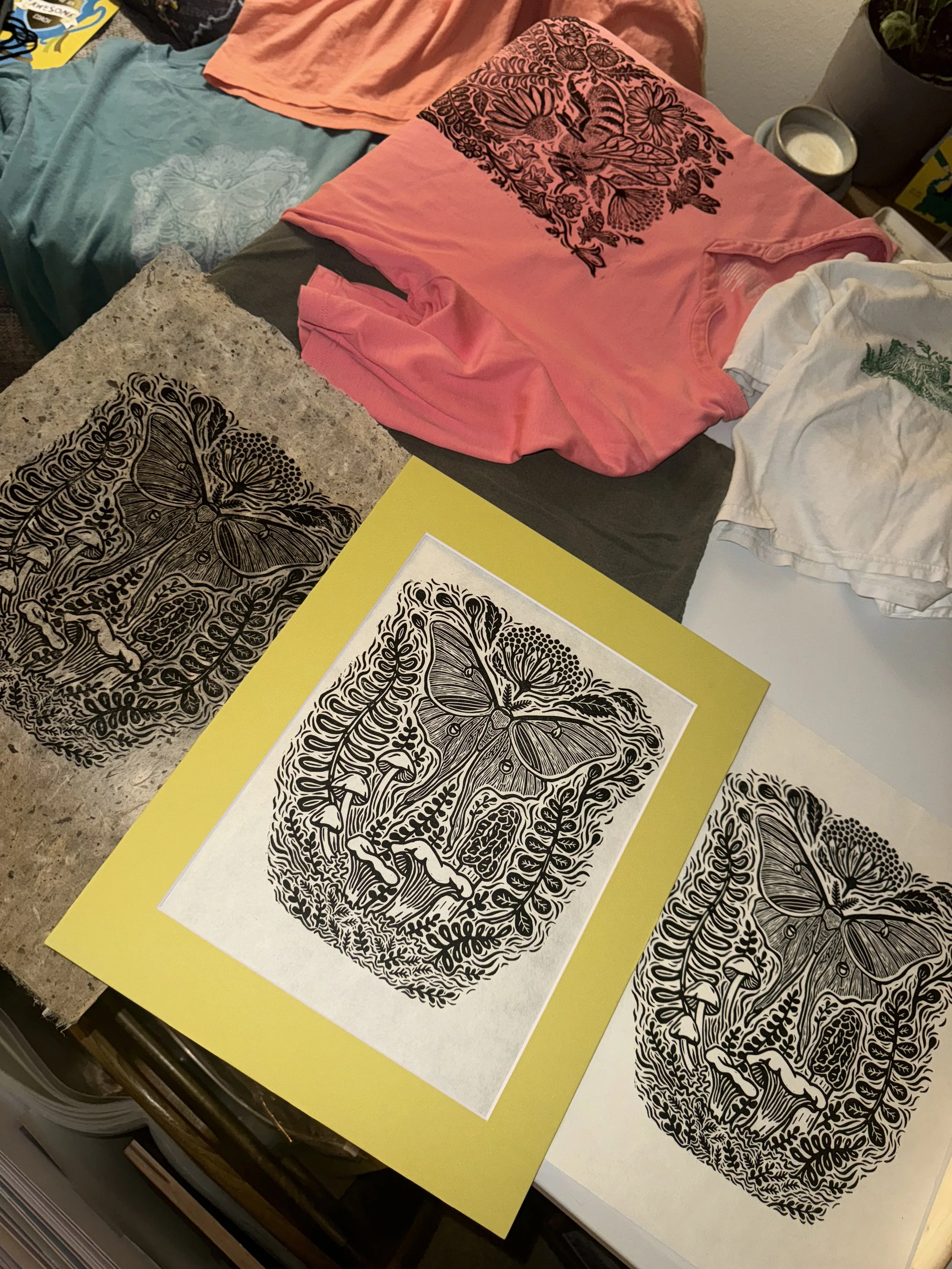 starting to mat all the prints!