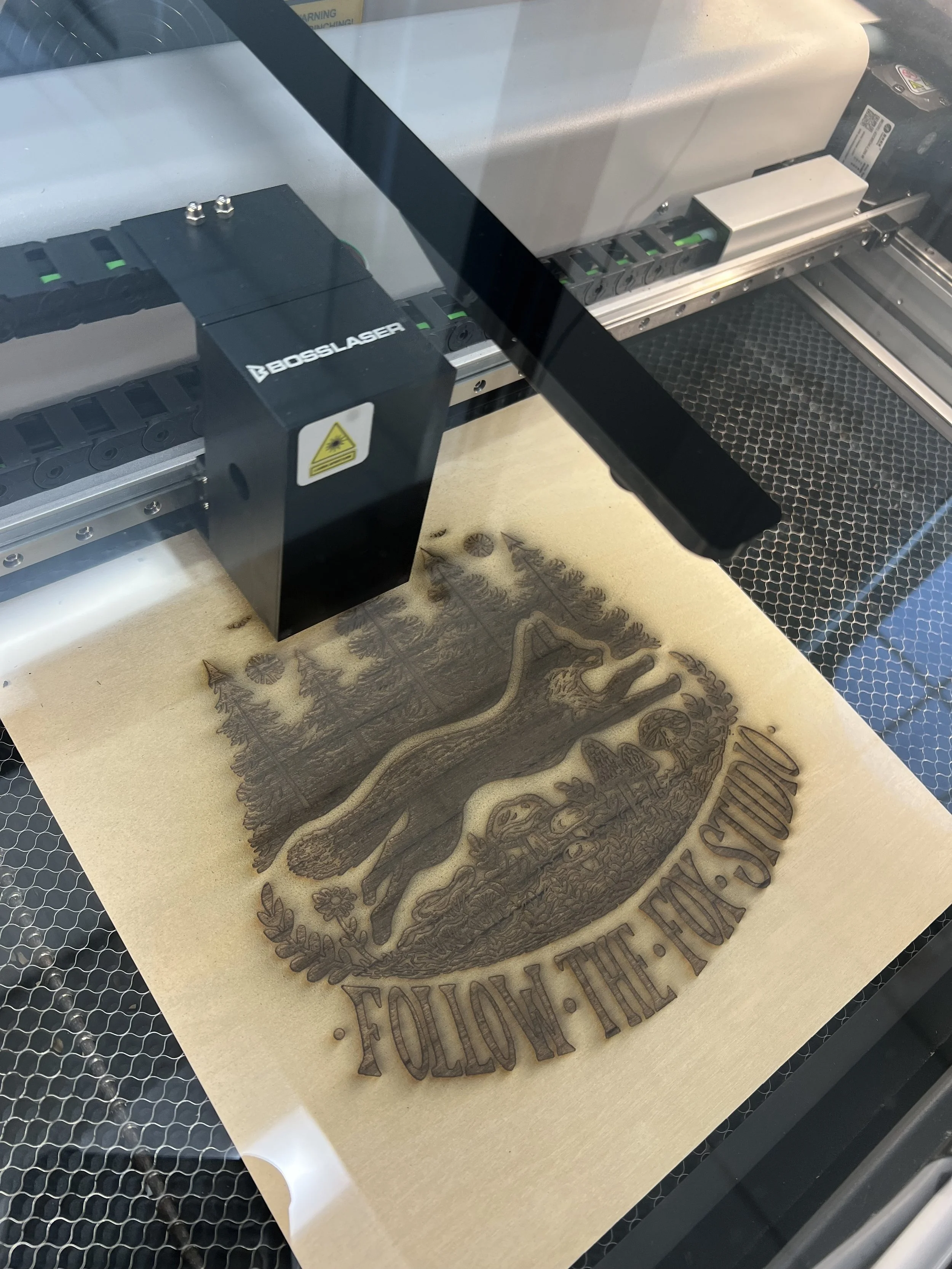 Using the local library laser cutter for creating brand materials
