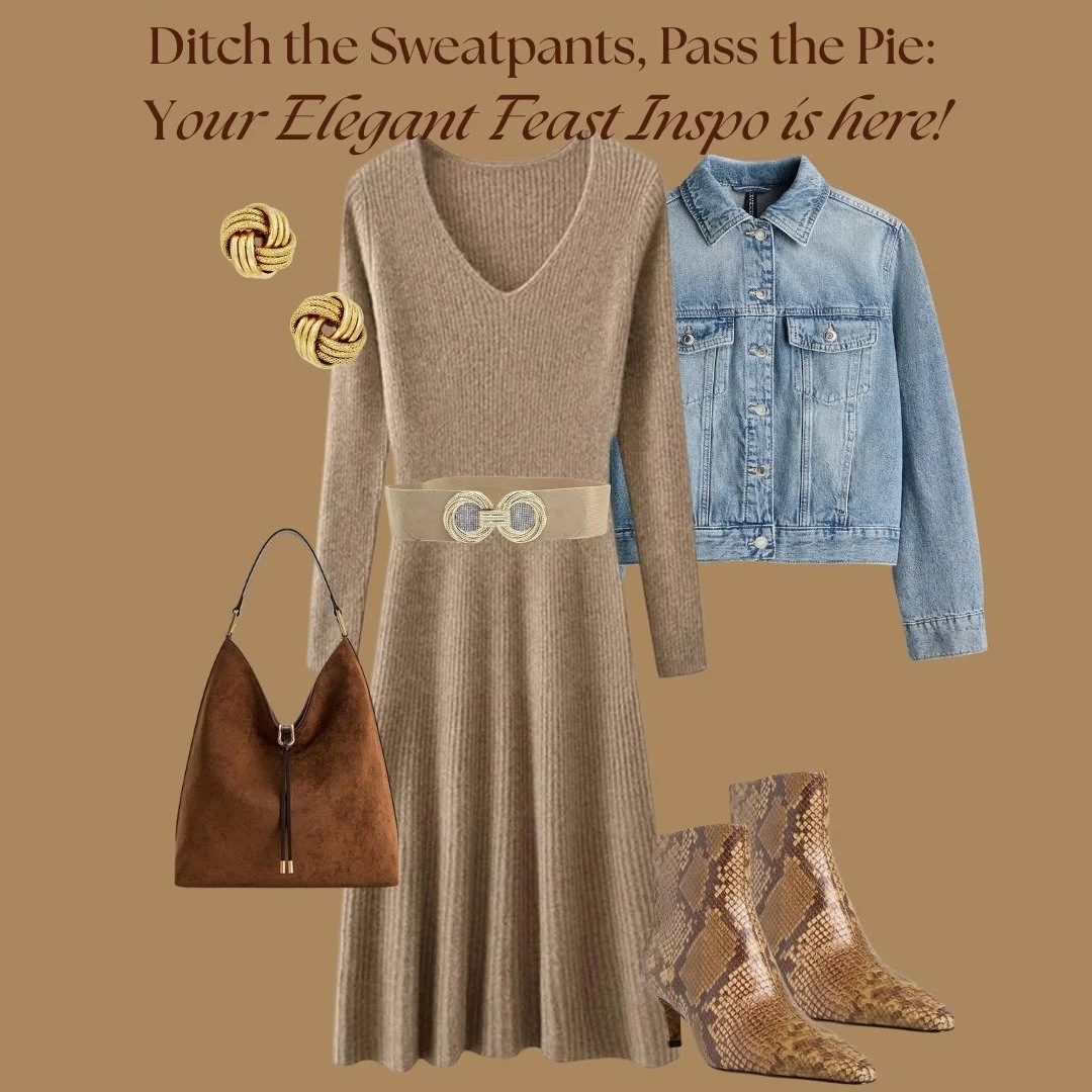 Forget the notion that a truly comfortable Thanksgiving outfit must involve elastic waistbands and zero structure!!! This year, we're calling a truce between glamour and gluttony! You should be able to sit down for a three-hour feast, make room for s